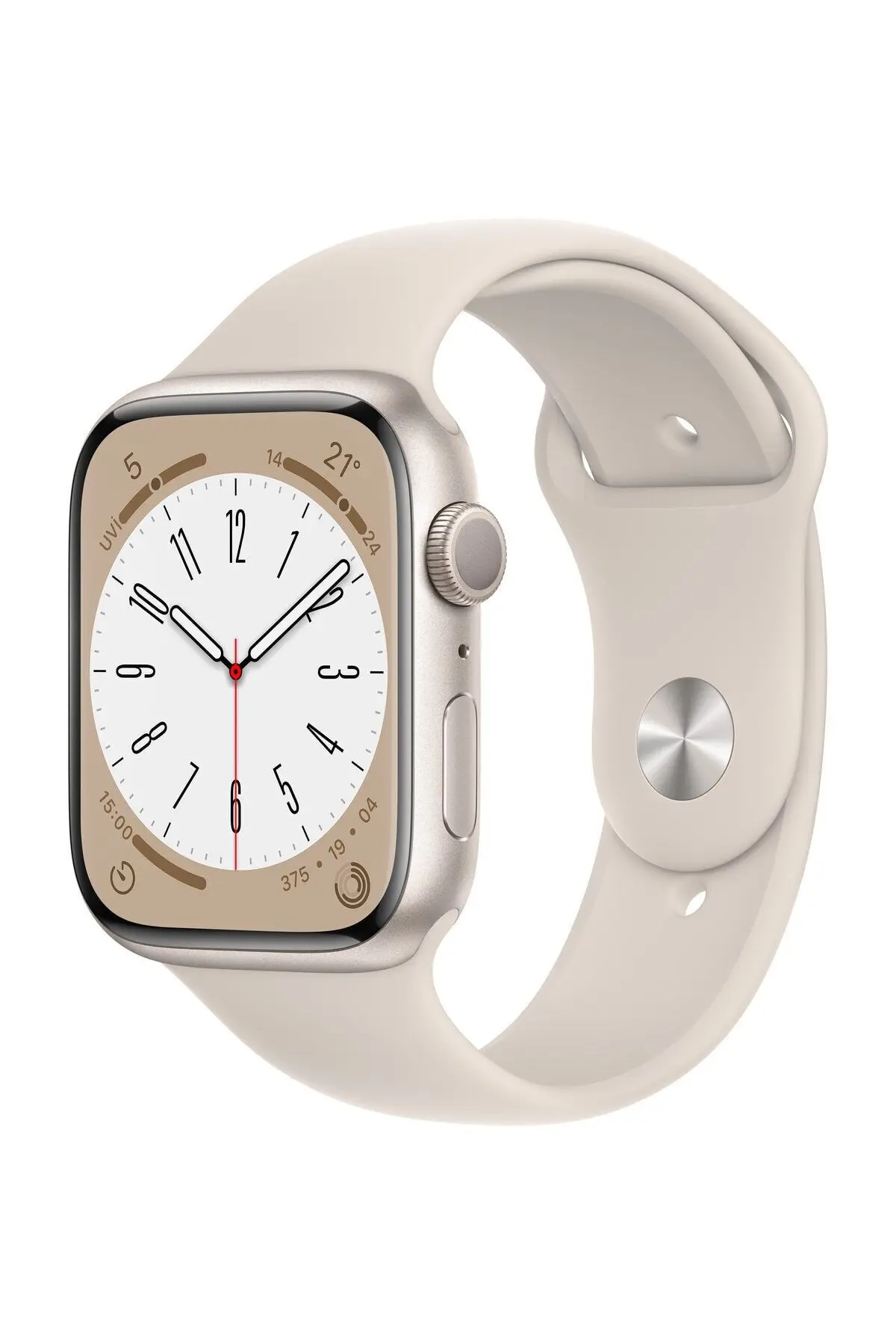 Watch Series 8 45mm GPS Yıldız Işığı Alüminyum Kasa ve Spor Kordon (Apple Türkiye Garantili)