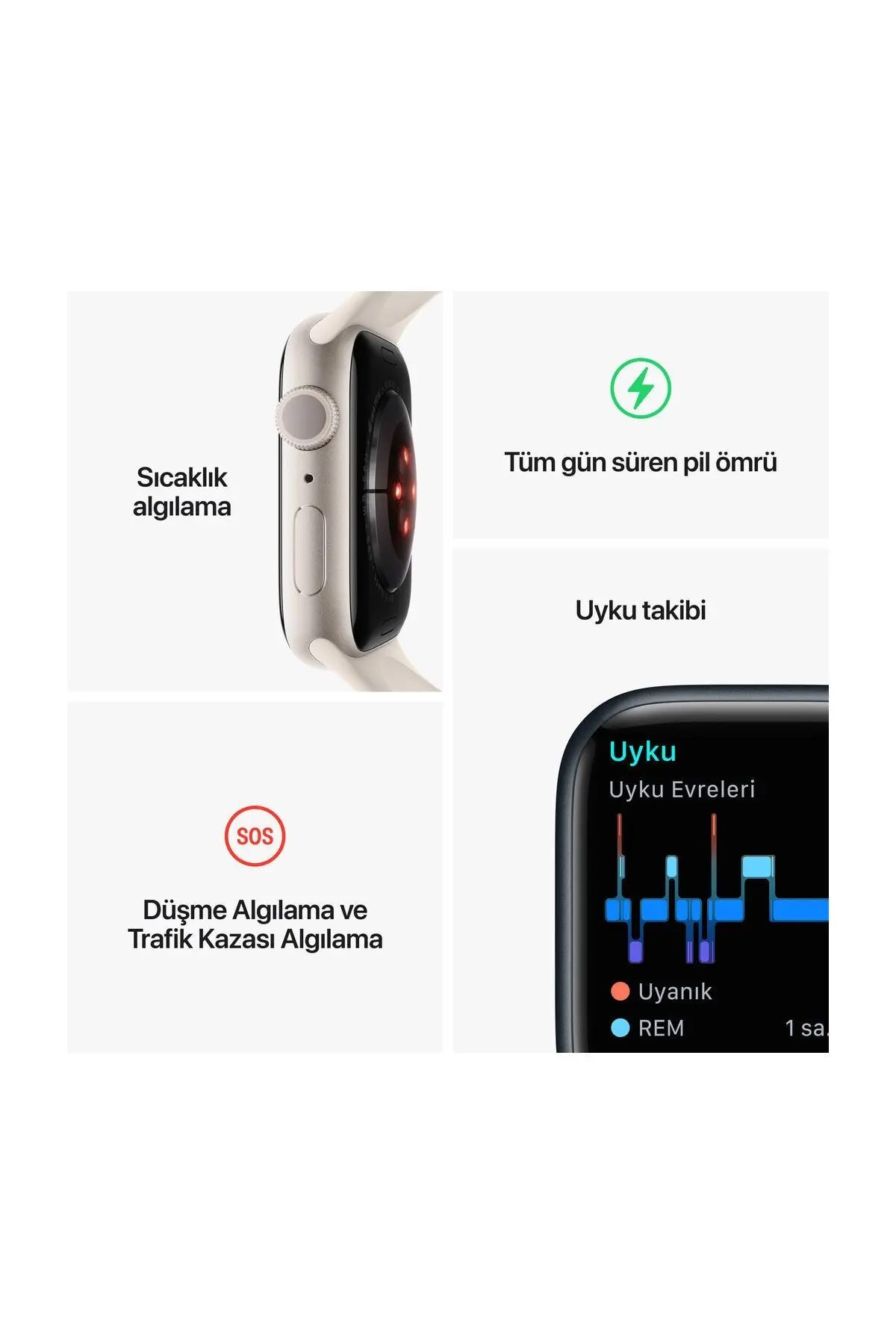 Watch Series 8 45mm GPS Kırmızı Alüminyum Kasa ve Spor Kordon - Regular (Apple Türkiye Garantili)