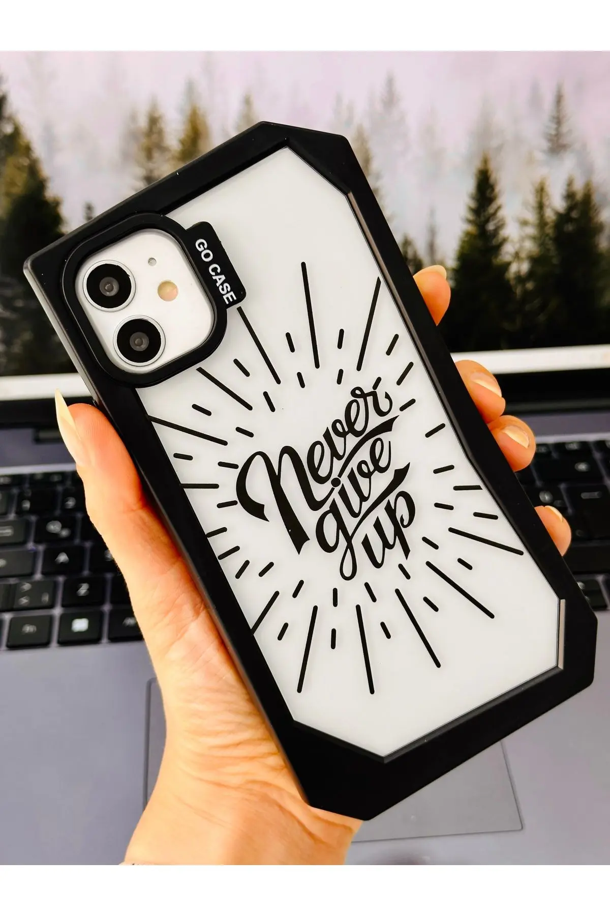 Iphone 11 Uyumlu Kenarı  Asimetrik  Baskı  Tasarımlı Yumuşak Silikon Kılıf