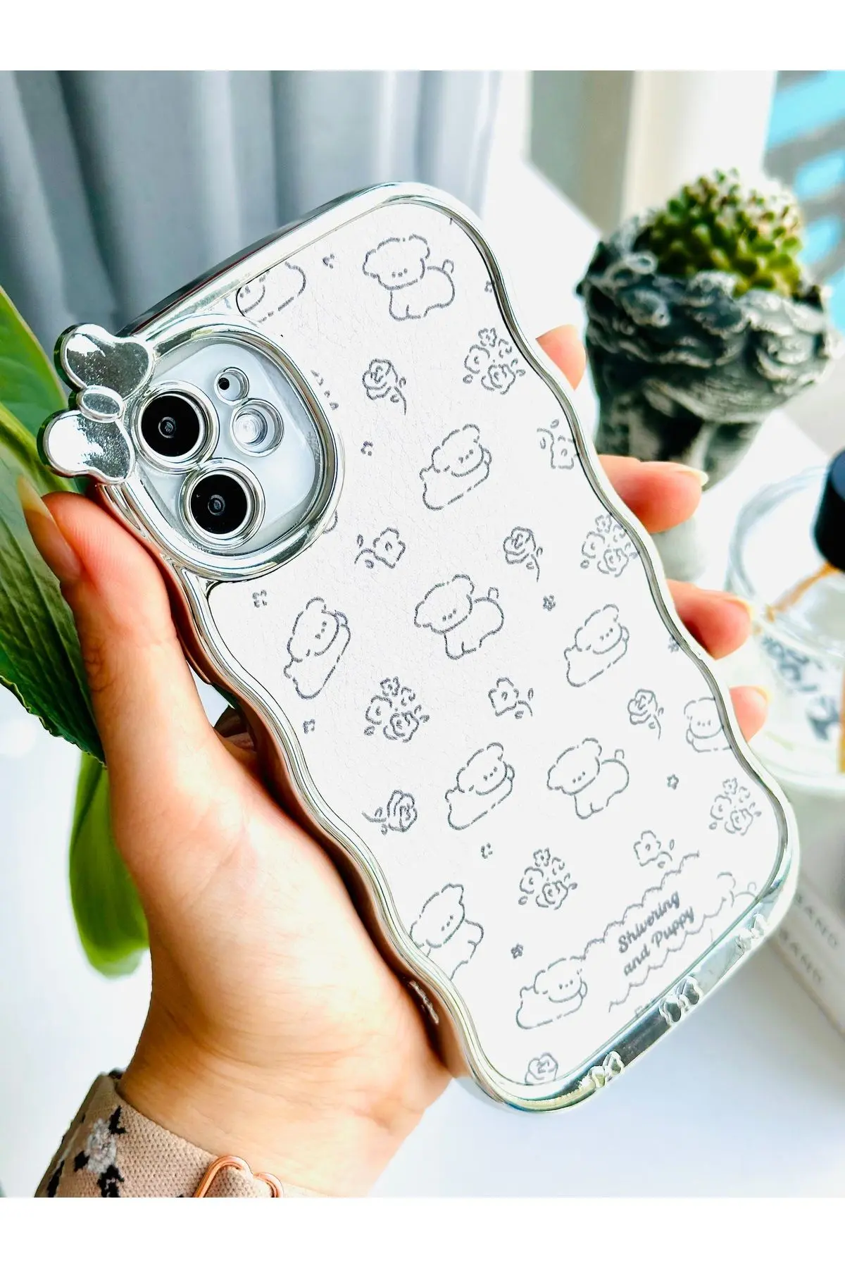 Iphone 11 Uyumlu 3d Oyuncak Kurdele Puppy Kaplama Tasarımlı Yumuşak Silikon Kılıf