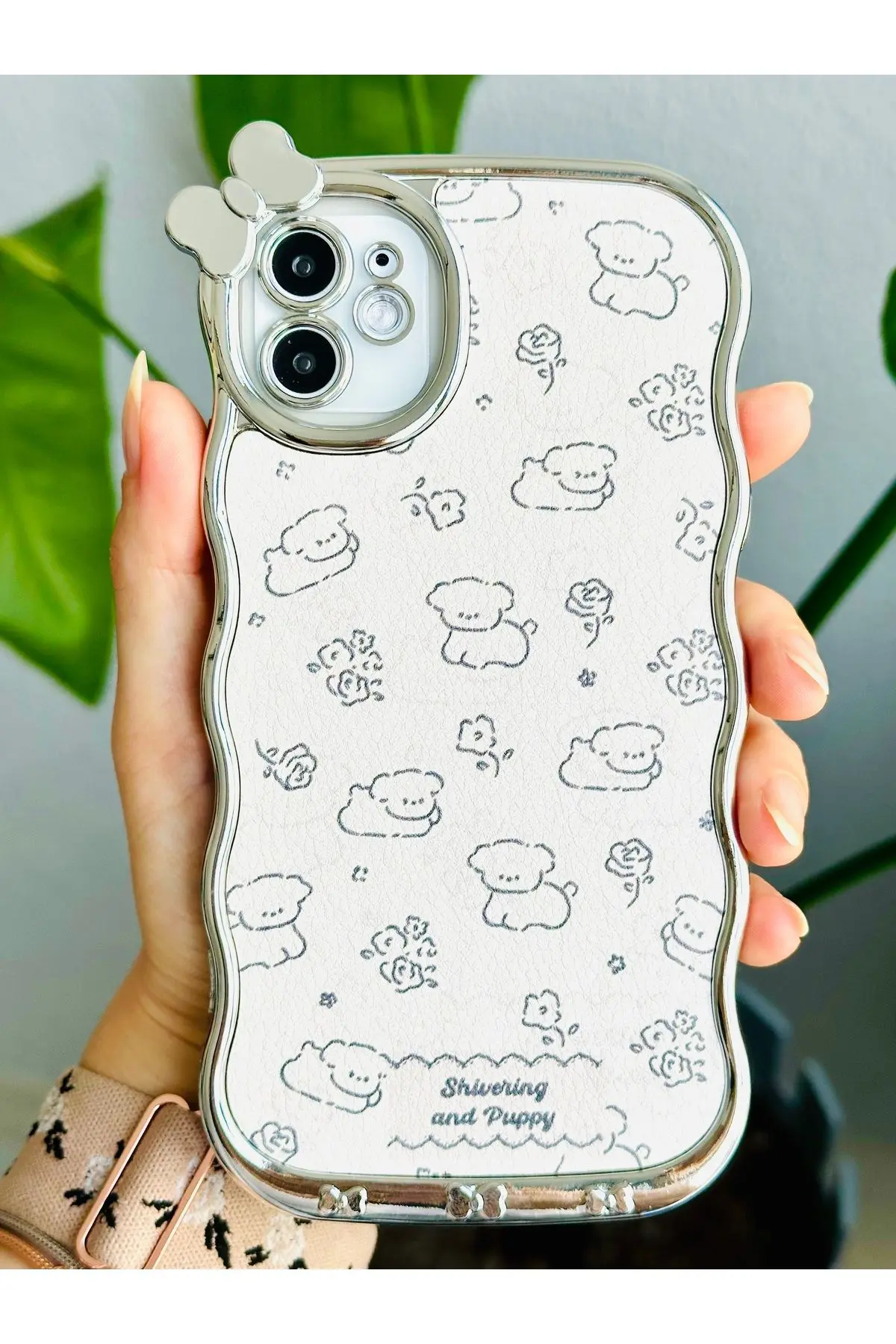 Iphone 11 Uyumlu 3d Oyuncak Kurdele Puppy Kaplama Tasarımlı Yumuşak Silikon Kılıf