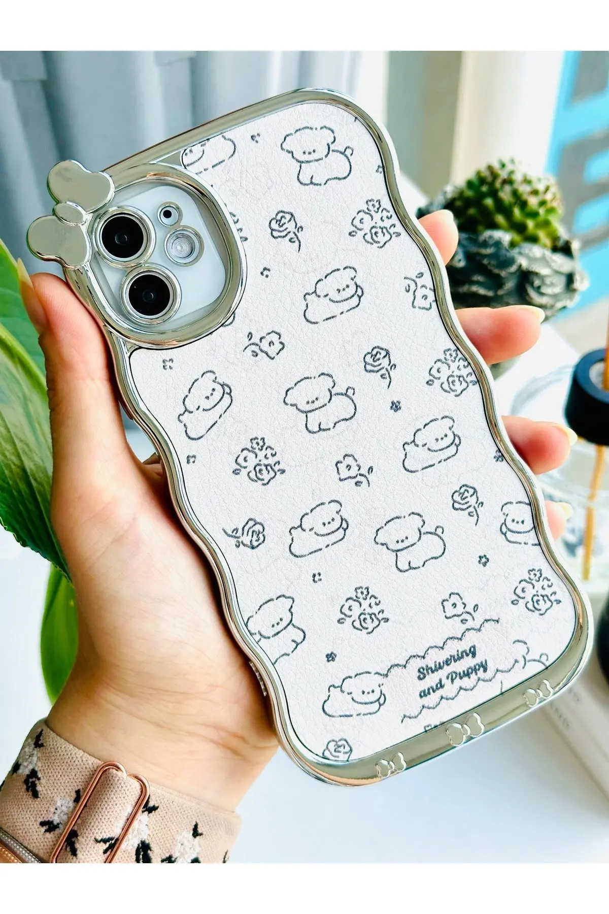 Iphone 11 Uyumlu 3d Oyuncak Kurdele Puppy Kaplama Tasarımlı Yumuşak Silikon Kılıf