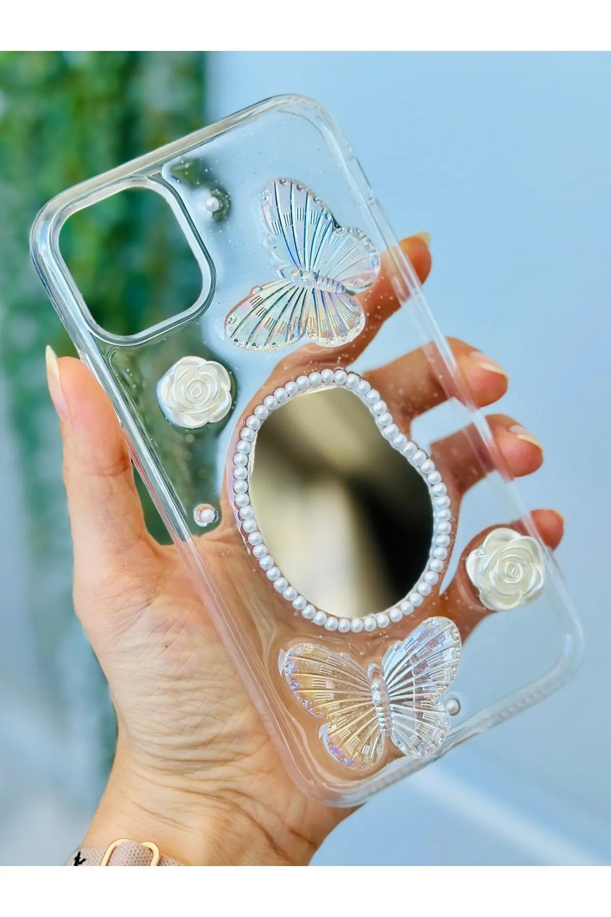 Iphone 11 Uyumlu 3d Oyuncak Aynalı Kelebek Tasarımlı Yumuşak Silikon Kılıf