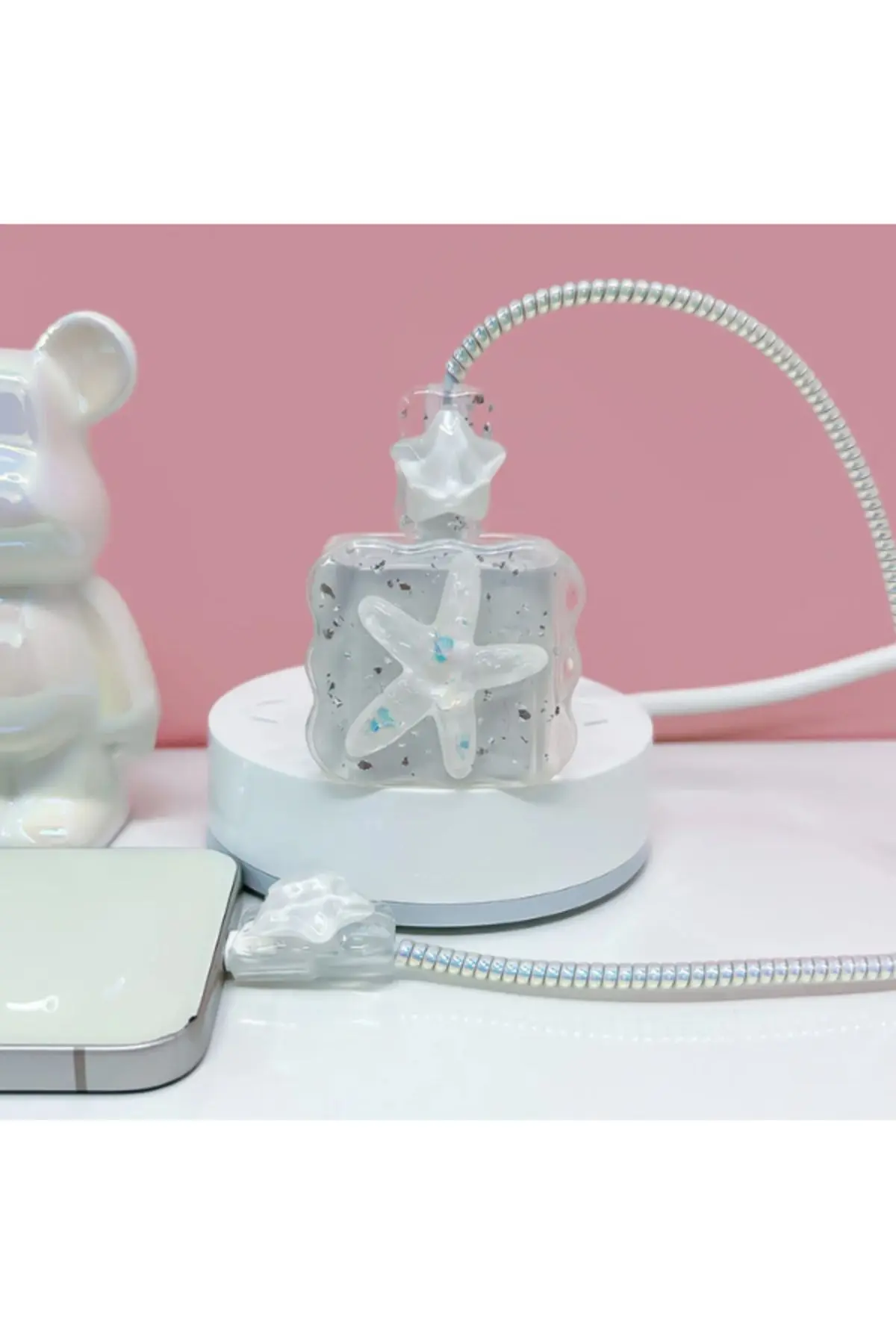 KVK PRİVACY 18W/20W Uyumlu Şarj Kılıfı, Şarj Kablosu Örme Aparatı, Kablo Koruyucu Aparatı, Toparlayıcı