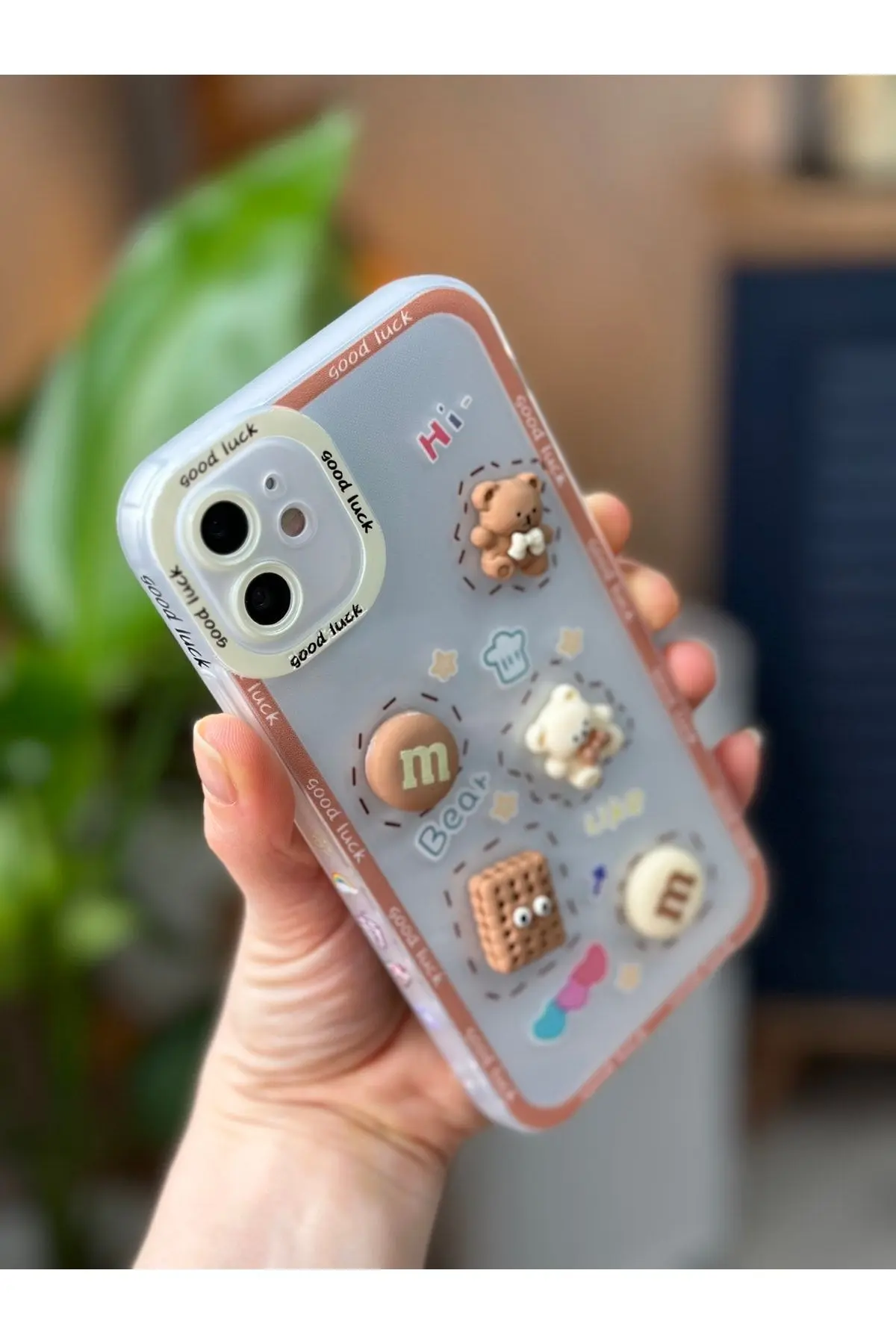 Iphone 11 Şeffaf Ayıcık Tasarımlı Yumuşak Silikon Kamera Korumalı Kılıf