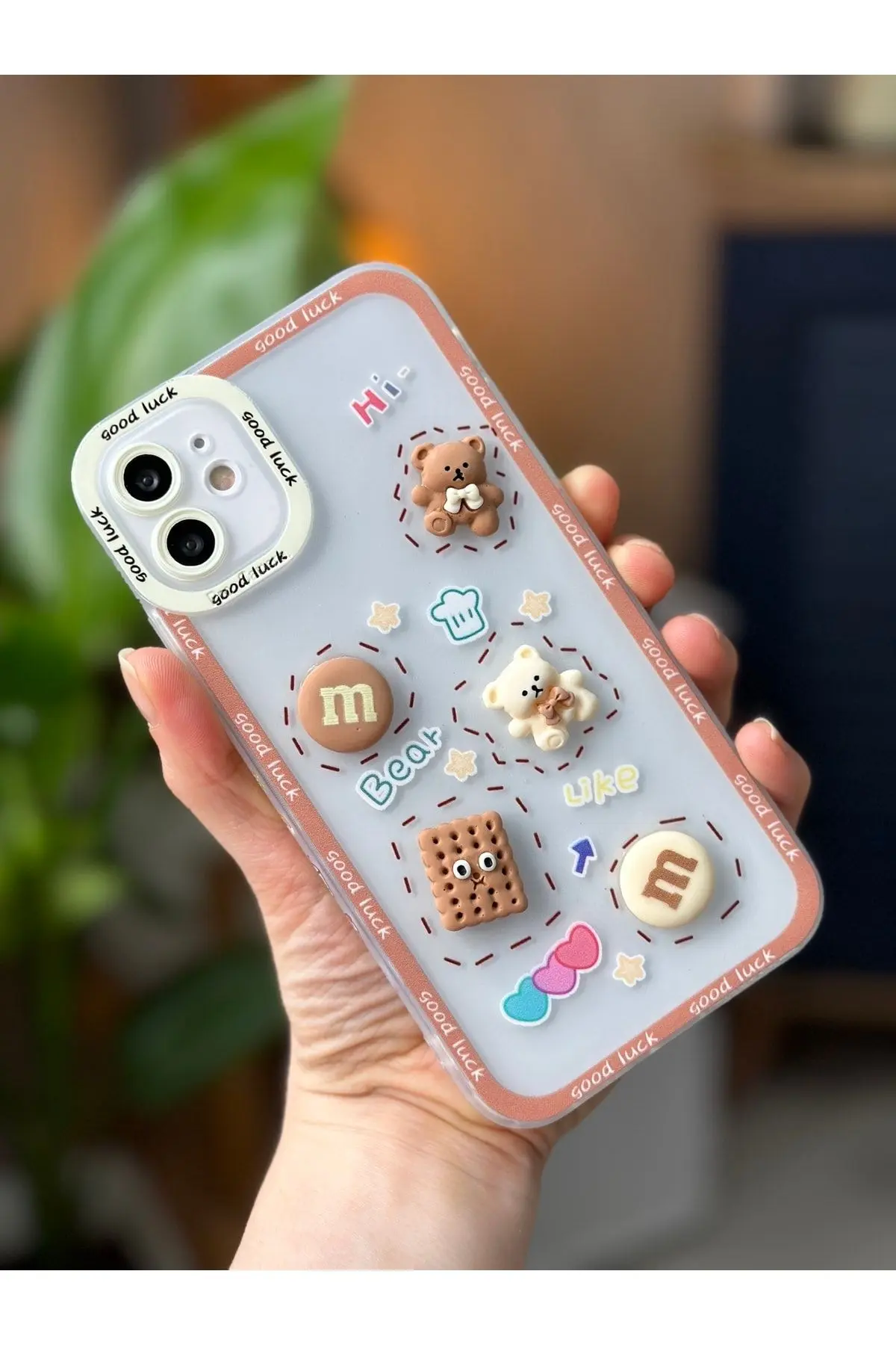 Go Aksesuar Iphone 11 Şeffaf Ayıcık Tasarımlı Yumuşak Silikon Kamera Korumalı Kılıf