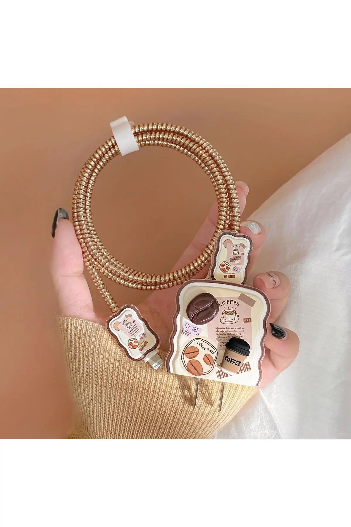 Iphone 18-20w Uyumlu Şarj Kablosu Başlığı Adaptörü Koruma Kablo Koruyucu Kılıfı 5'li Set