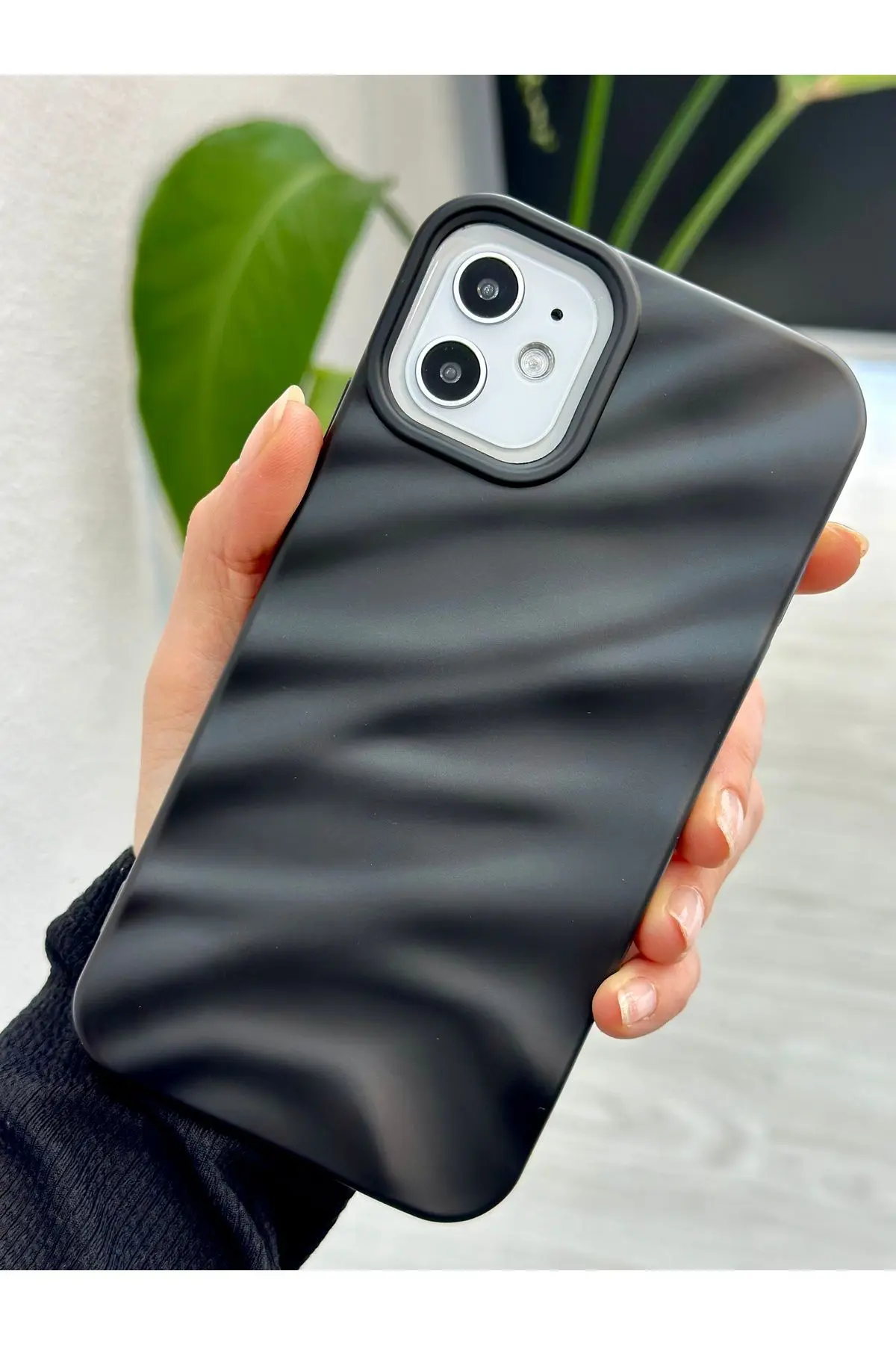 Iphone 11 Uyumlu 3d Wave Kabartma Mat Silikon Kılıf