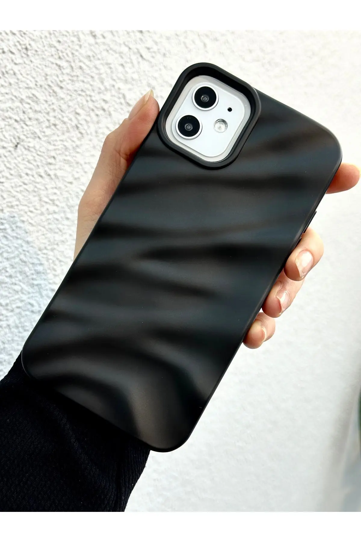 Iphone 11 Uyumlu 3d Wave Kabartma Mat Silikon Kılıf