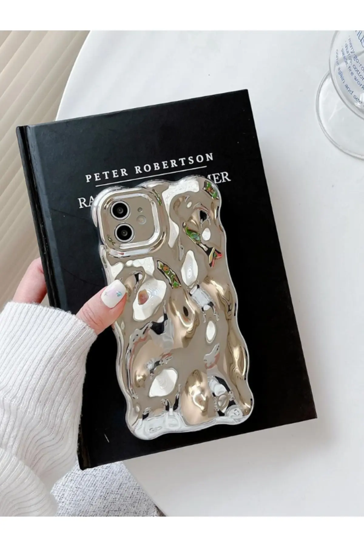 İphone 11 Uyumlu Kılıf Wave Parlak Dalgalı Şık Darbelere Karşı Dayanıklı Kamera Korumalı Esnek Kapak