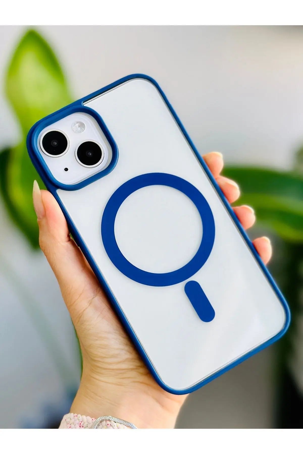 Iphone 13 - 14 VE 15  Uyumlu MAGSAFE Özellikli Renkli Şeffaf Kılıf