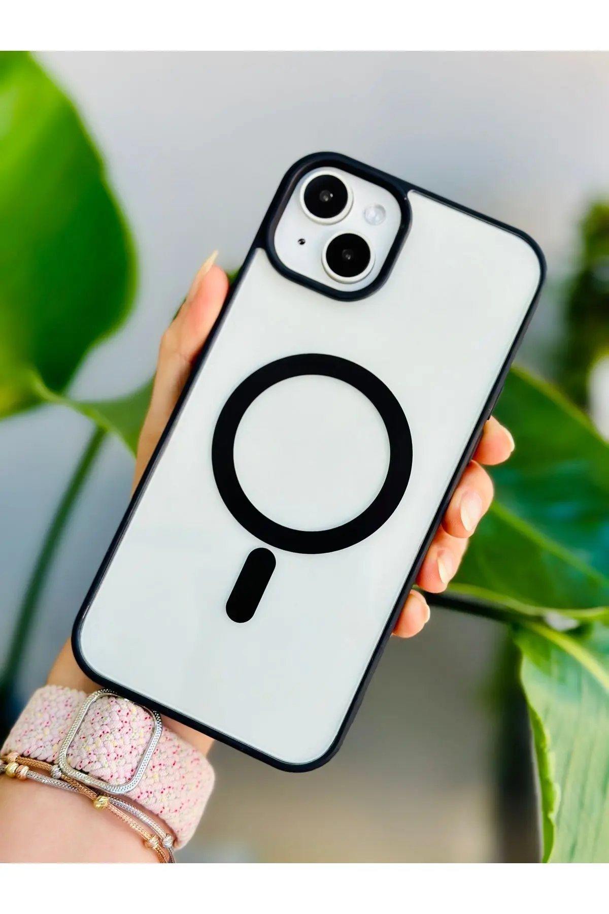 Iphone 13 - 14 VE 15  Uyumlu MAGSAFE Özellikli Renkli Şeffaf Kılıf