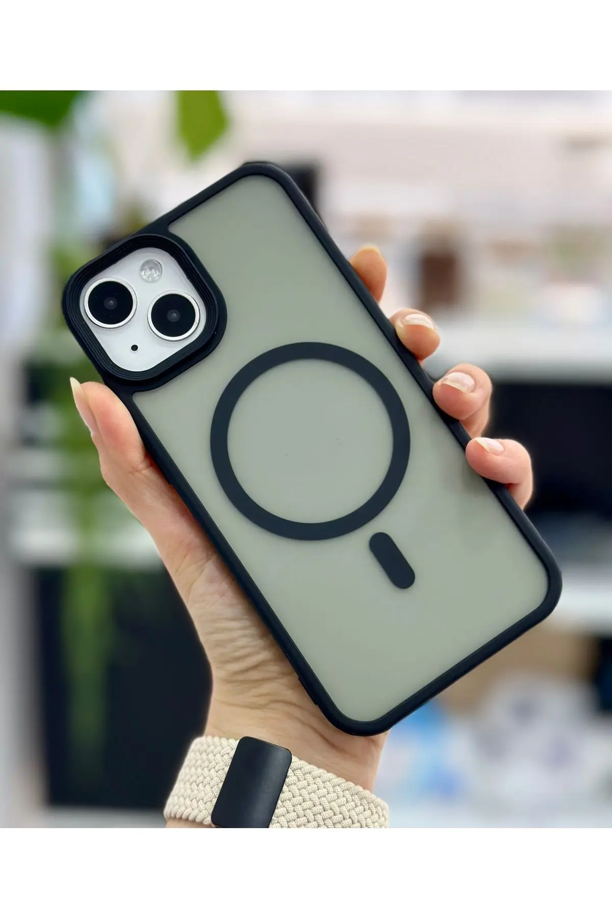 Iphone 13 - 14 Uyumlu Mat Magsafe Özellikli Şeffaf Kılıf