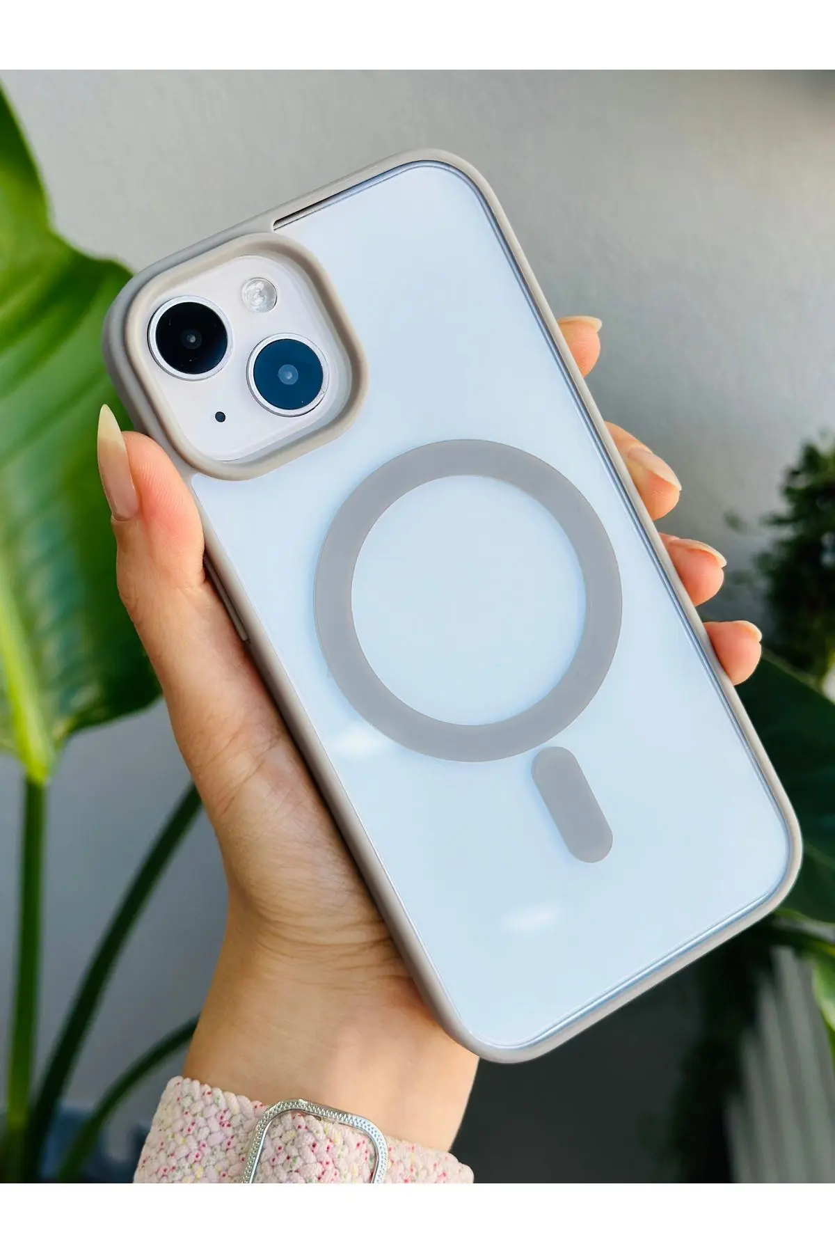 Iphone 13 - 14 VE 15  Uyumlu MAGSAFE Özellikli Renkli Şeffaf Kılıf