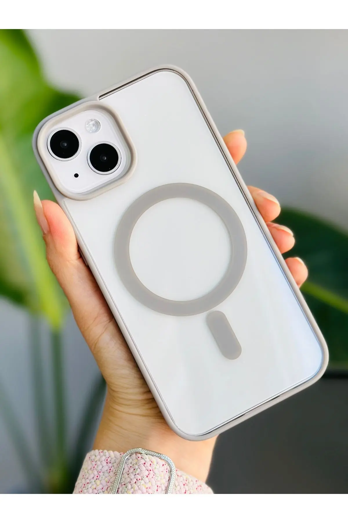 Iphone 13 - 14 VE 15  Uyumlu MAGSAFE Özellikli Renkli Şeffaf Kılıf