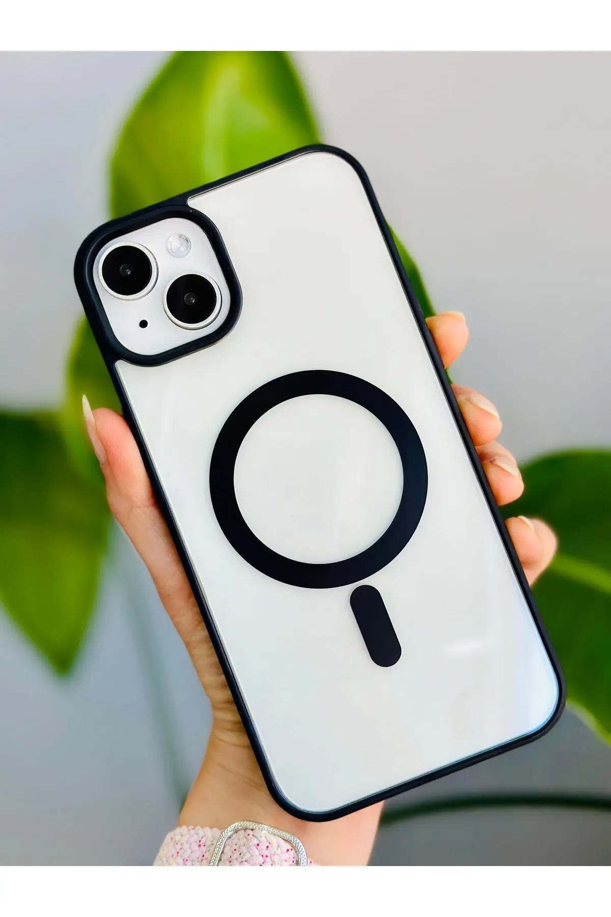 Iphone 13 - 14 VE 15  Uyumlu MAGSAFE Özellikli Renkli Şeffaf Kılıf