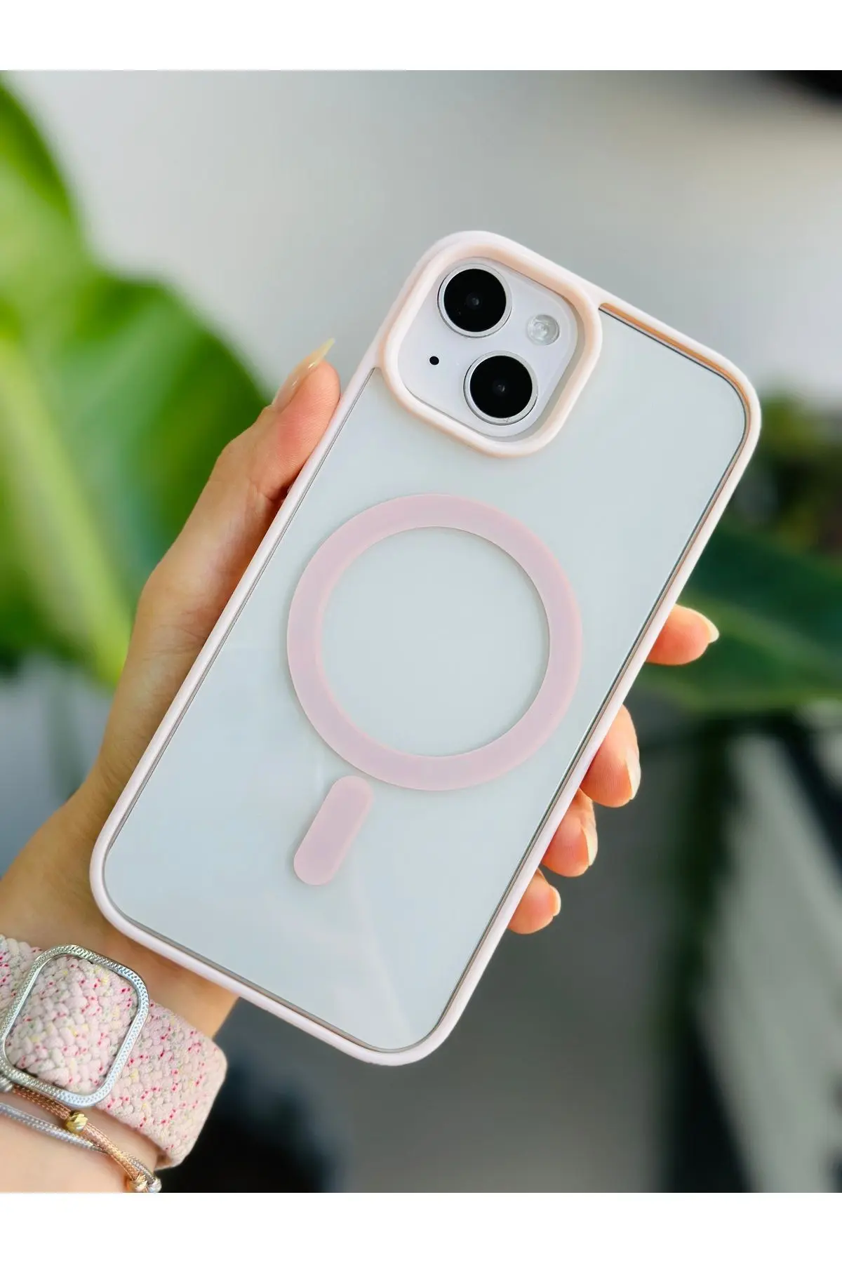 Iphone 13 - 14 VE 15  Uyumlu MAGSAFE Özellikli Renkli Şeffaf Kılıf