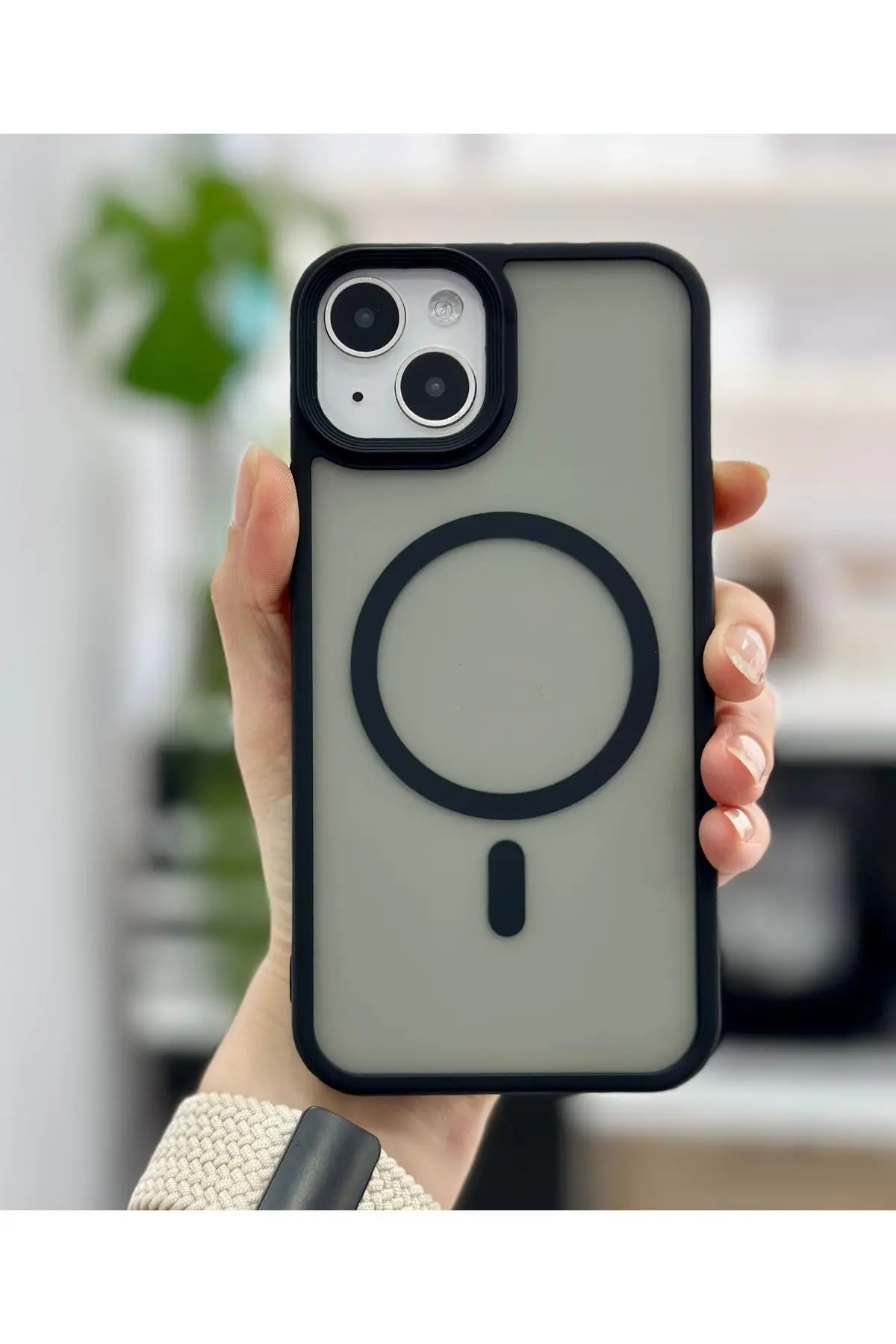 Iphone 13 - 14 Uyumlu Mat Magsafe Özellikli Şeffaf Kılıf