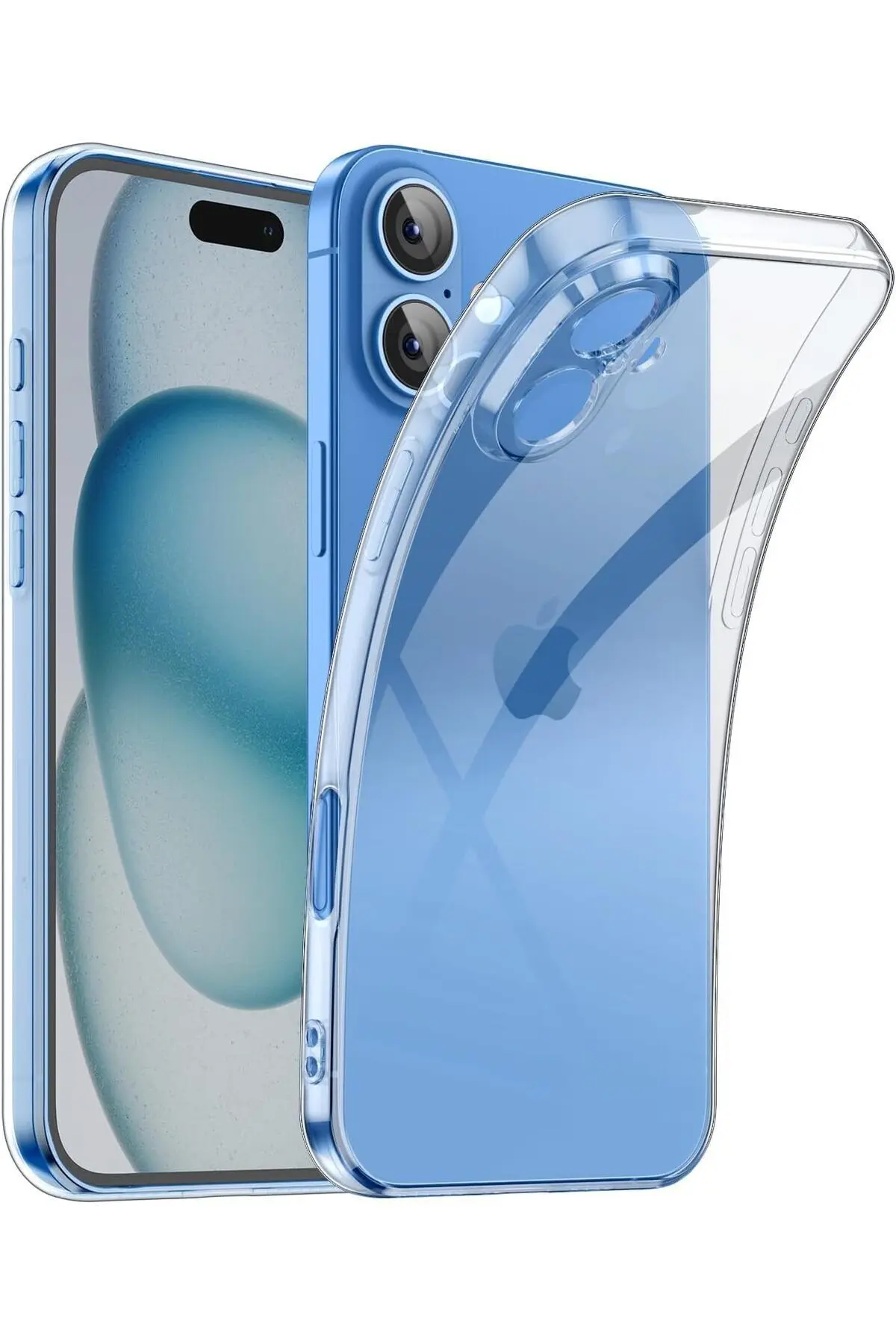 Fibaks Apple iPhone 16 Kılıf Kamera Korumalı Şeffaf Ultra İnce Esnek Renksiz Silikon Kapak