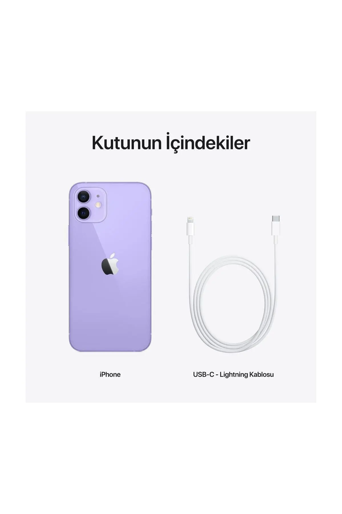 iPhone 12 64 GB Mor Cep Telefonu Aksesuarsız Kutu (Apple Türkiye Garantili)
