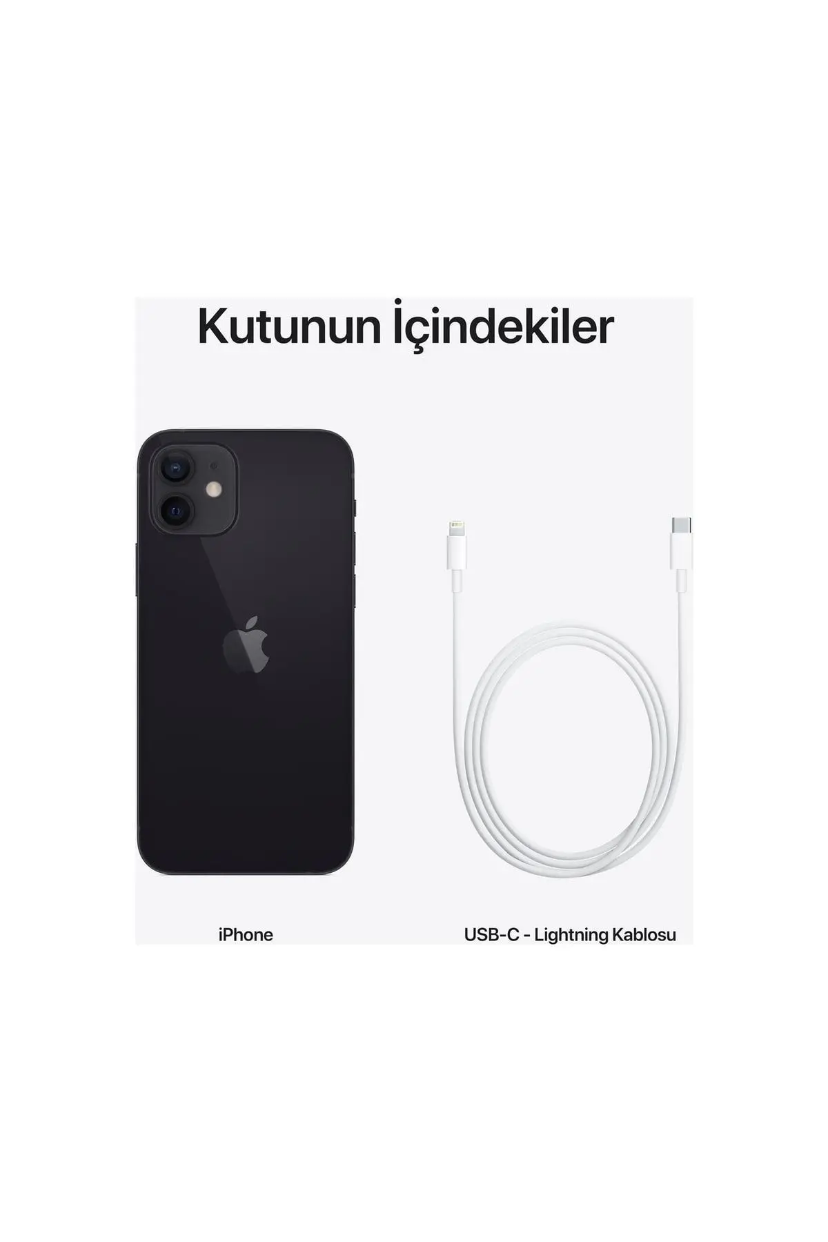 iPhone 12 128 GB Siyah Cep Telefonu Aksesuarsız Kutu (Apple Türkiye Garantili)