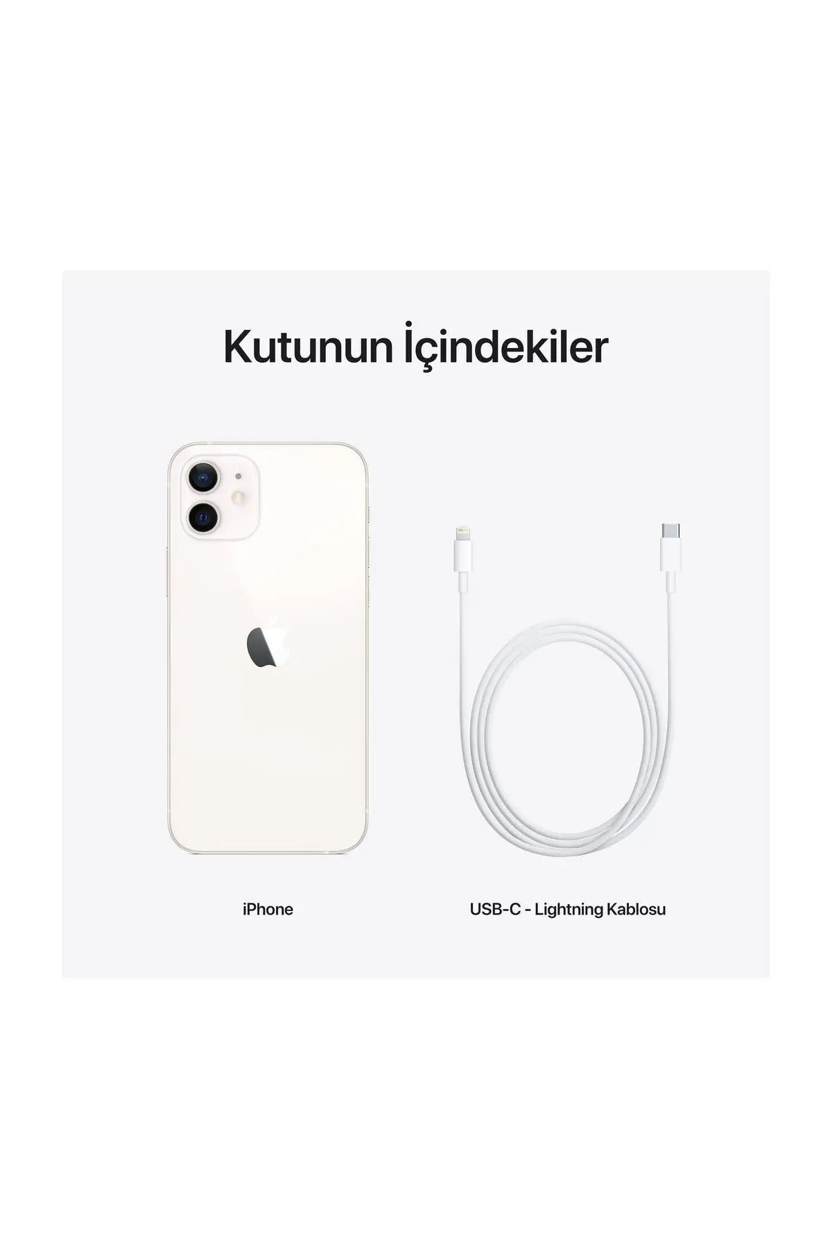 iPhone 12 128 GB Beyaz Cep Telefonu Aksesuarsız Kutu (Apple Türkiye Garantili)