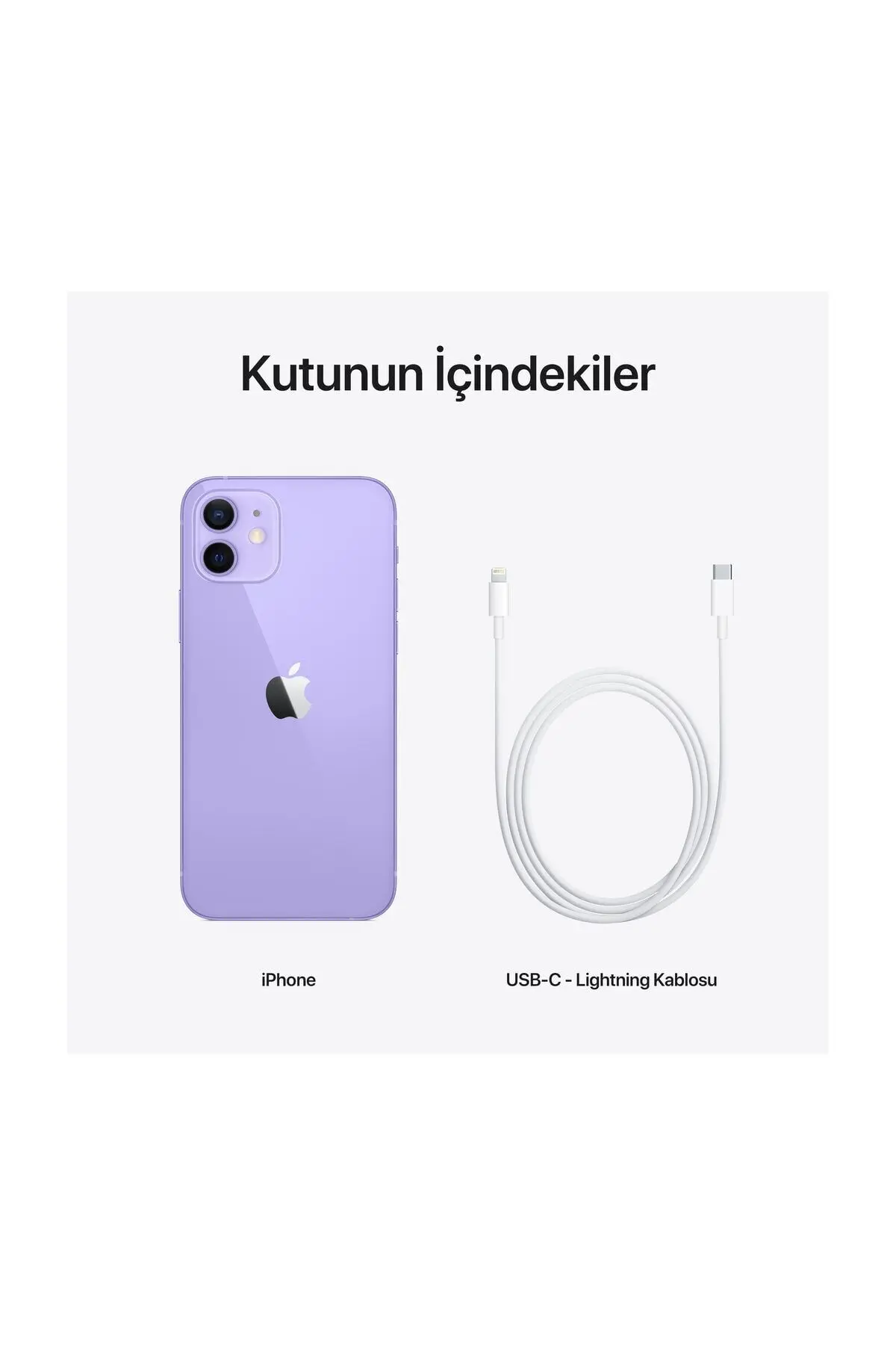 iPhone 12 256 GB Mor Cep Telefonu Aksesuarsız Kutu (Apple Türkiye Garantili)