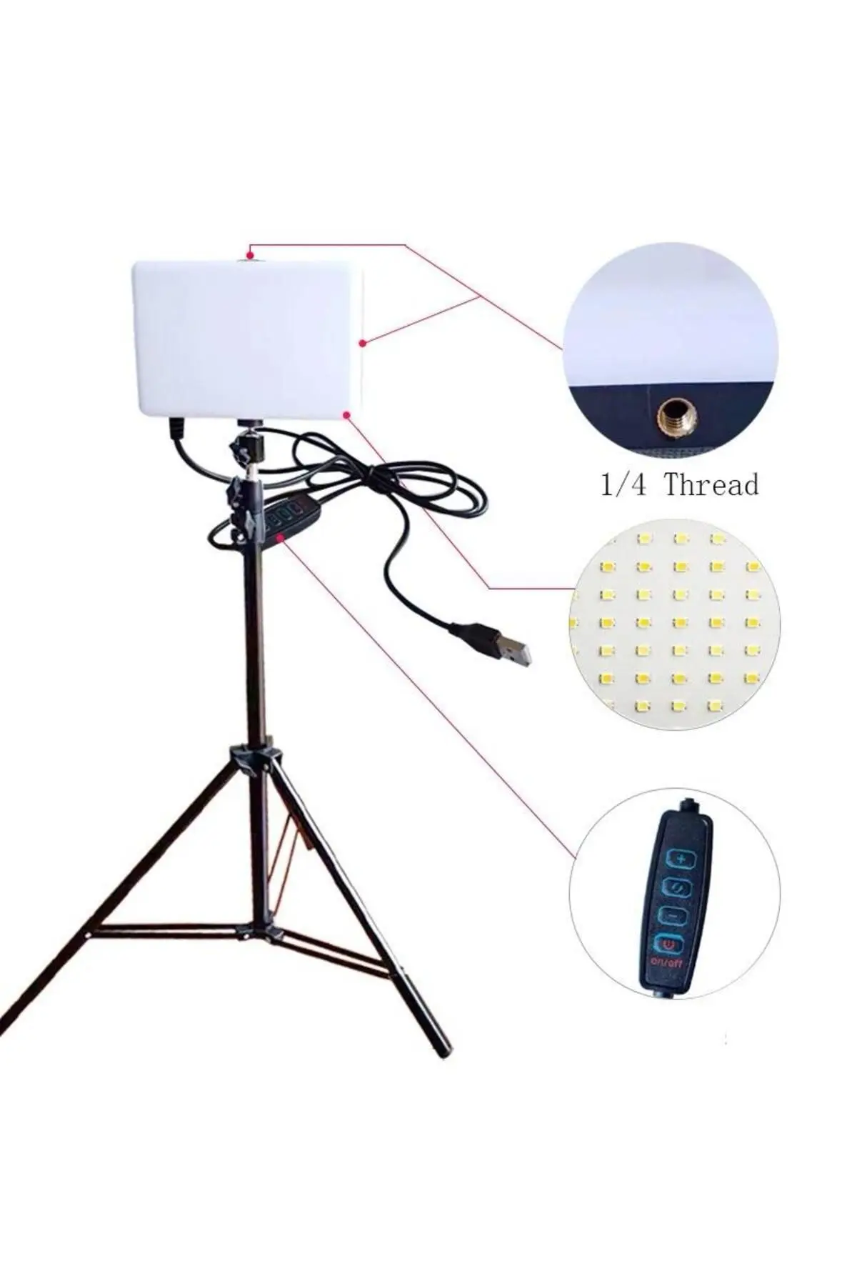 Profesyonel Fotoğraf Ve Video Için Çekim Işığı Ring Lıght Stüdyo 10 Inç +2,1 Metre Gölgesiz Lüx