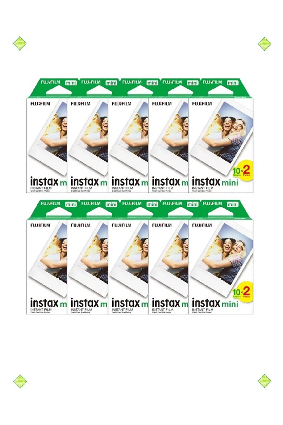 Fujifilm Instax Mini 7-8-9-10-11-12 Uyumlu 20'li Film 10'lu Set 200 Poz