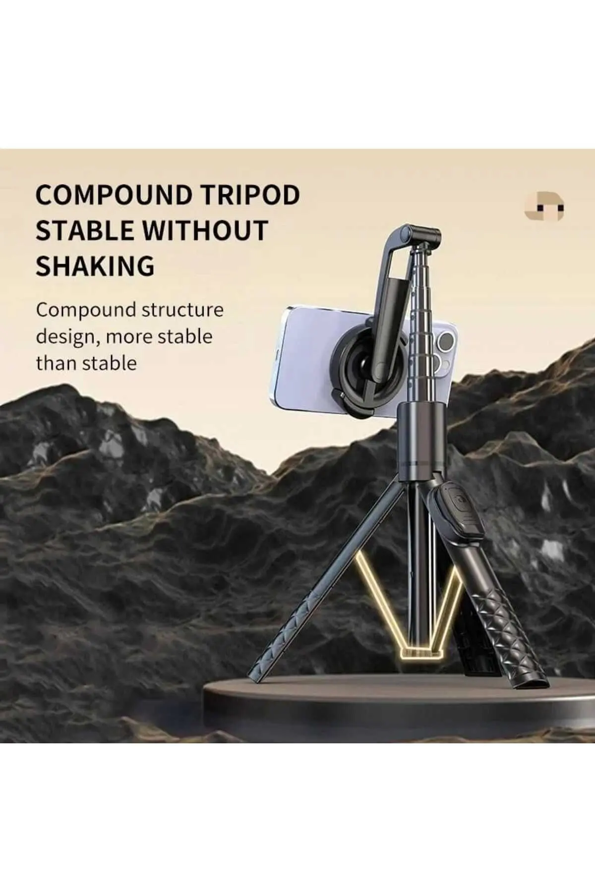 Magsafe Uyumlu, Kumandalı Katlanabilir Selfie Çubuğu, Taşınabilir 130 cm Tripod