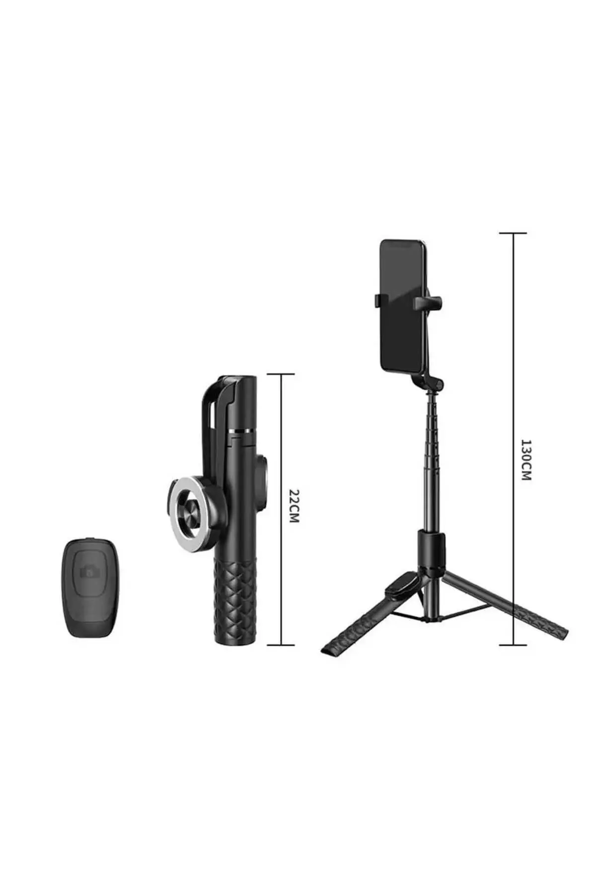 Magsafe Uyumlu, Kumandalı Katlanabilir Selfie Çubuğu, Taşınabilir 130 cm Tripod
