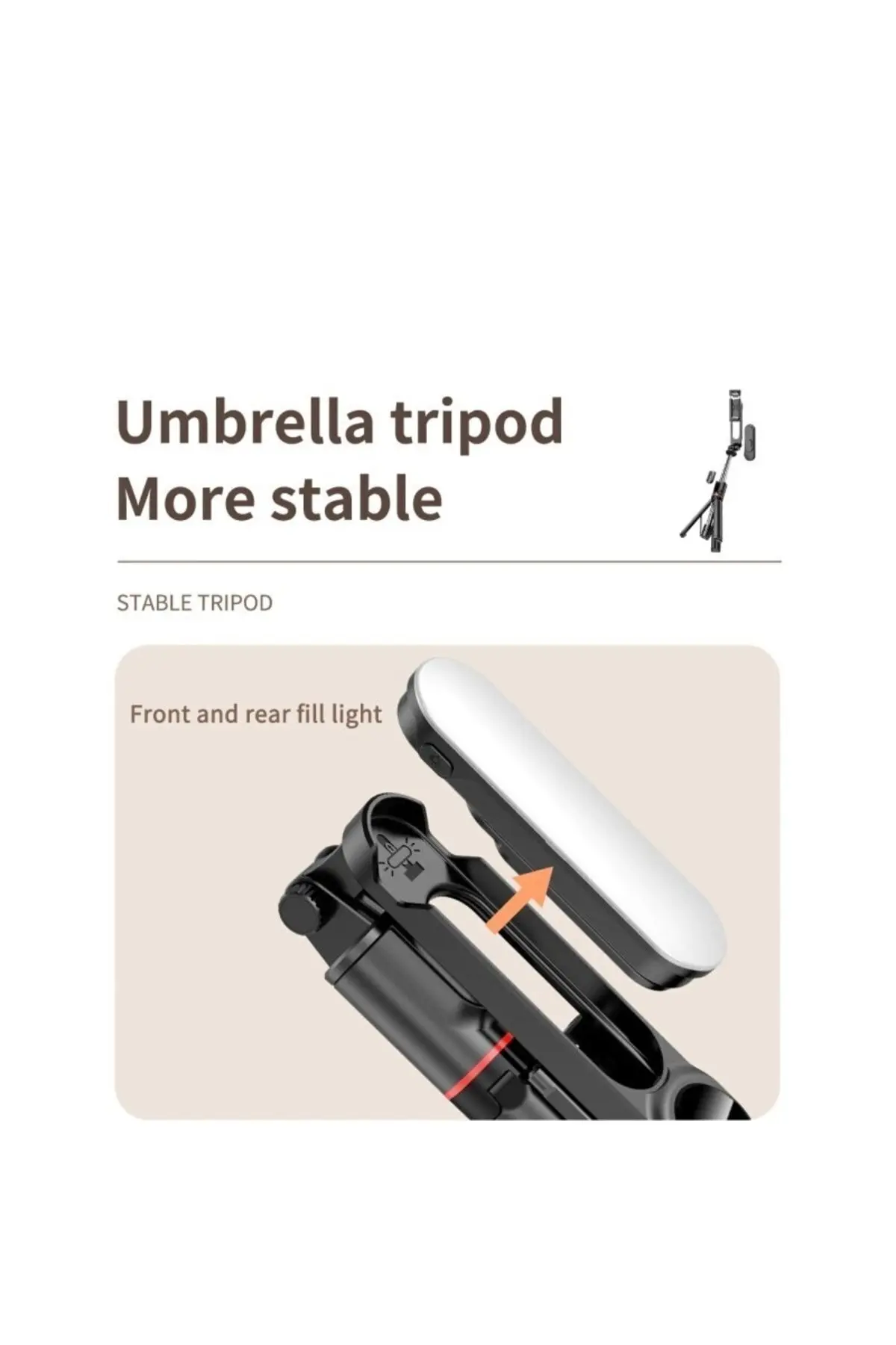 Işıklı 3 Renkli Uzaktan Kumandalı 110 Cm Tripod, Özçekim Ve Selfie Çubuğu Yatay Ve Dikey Kullanım
