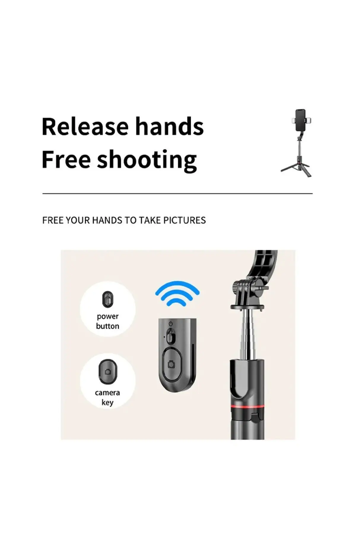 Çift Işıklı 3 Renkli Uzaktan Kumandalı 116 Cm Tripod, Özçekim Ve Selfie Çubuğu