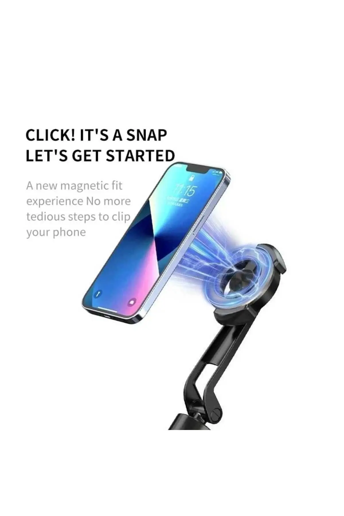 Magsafe Uyumlu, Kumandalı Katlanabilir Selfie Çubuğu, Taşınabilir 130 cm Tripod