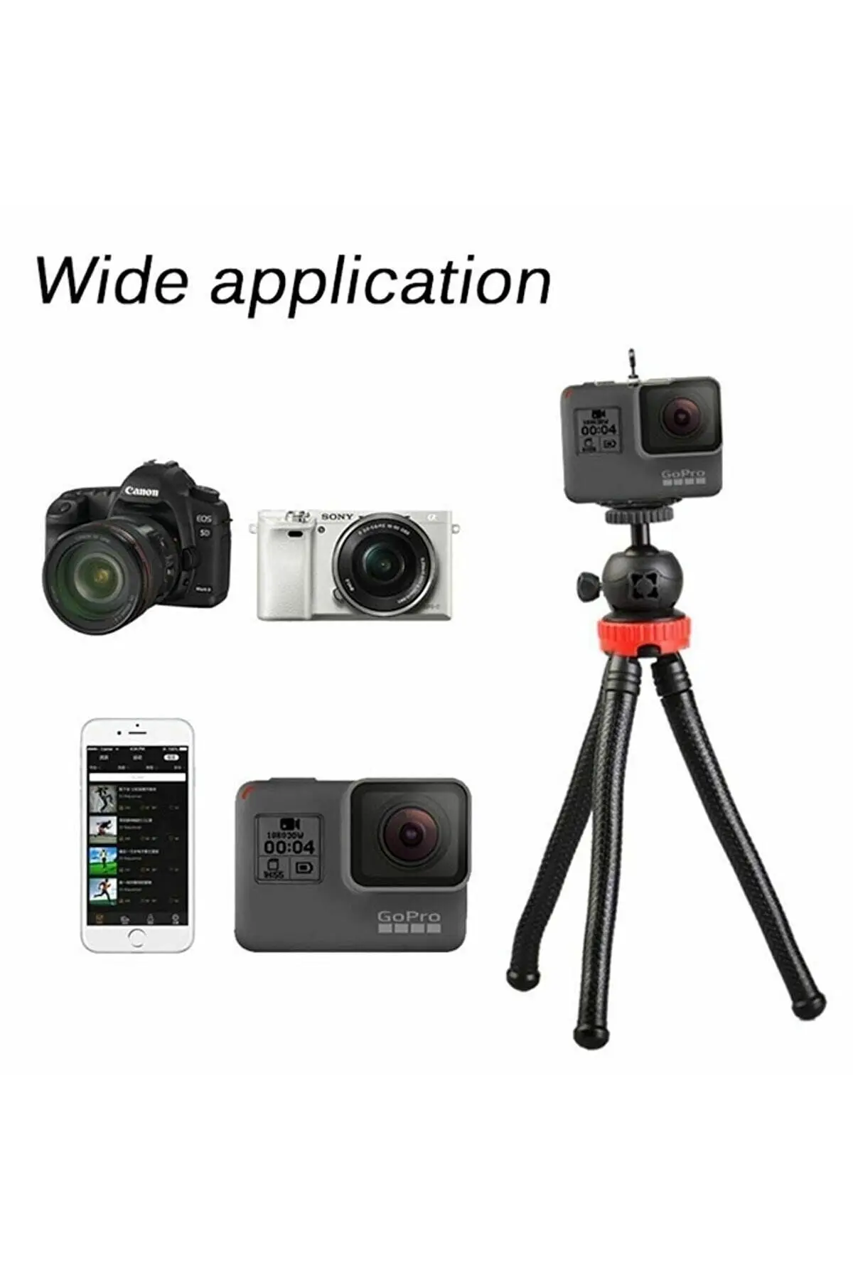 30 Cm Esnek Tripod Gorillapod Dslr Telefon Kamera Tutucu Tutacağı Standı + Telefon Tutacağı