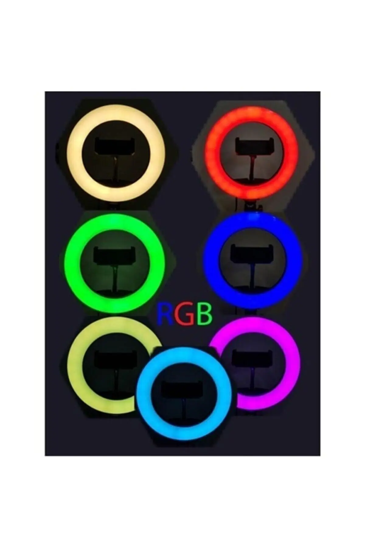 13 Inç 33 Cm Rgb Işık Ve 210 Cm Tripot Çok Renkli Makyaj Tiktok Selfie Işığı Selfie Çubuğu Tripod