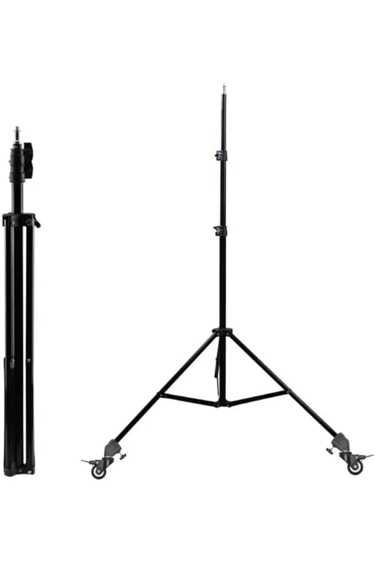 210 cm Tekerlekli Tripod Kamera Ayağı Canlı Yayın, Tiktok Fotoğraf Makinesi ve Telefon Tripod Ayağı