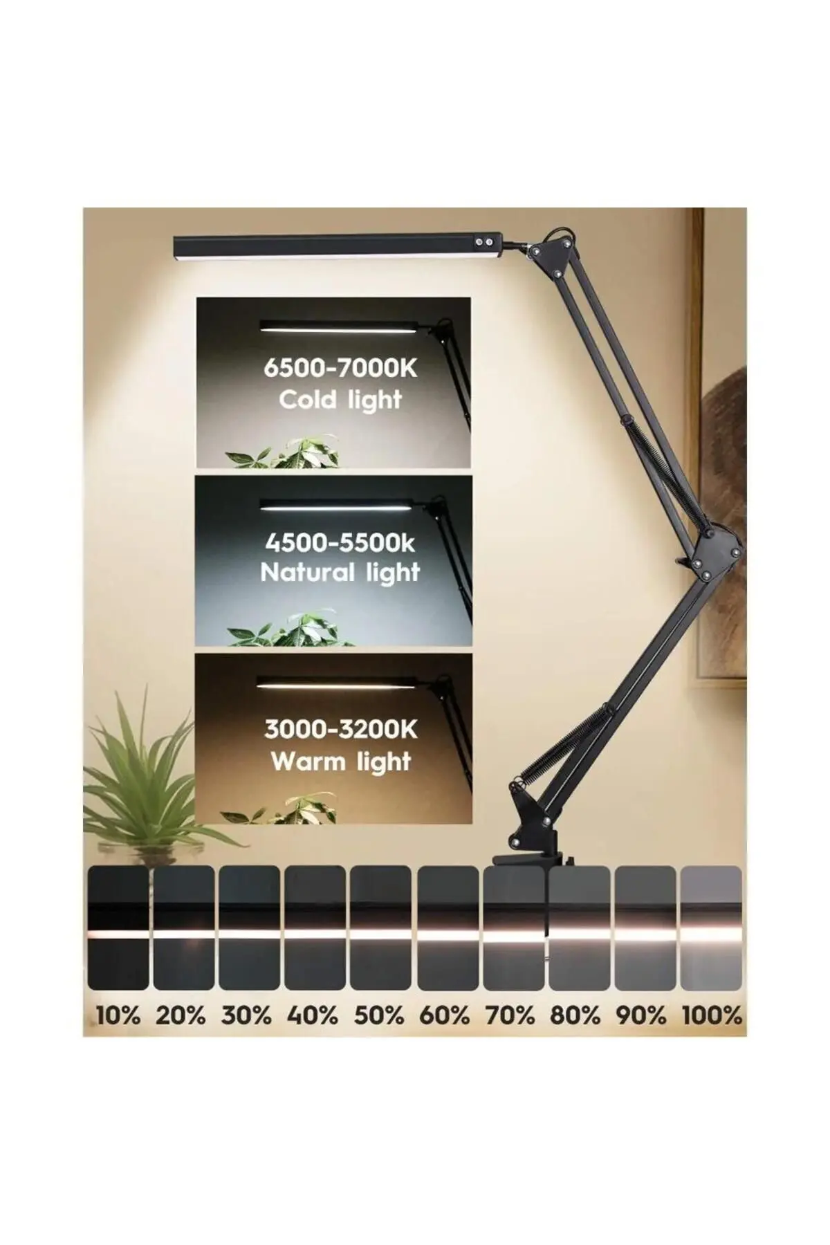 10W  led masa lambası teleskopik kitap okuma ofis çalıma masası led ışık akrobatik kol