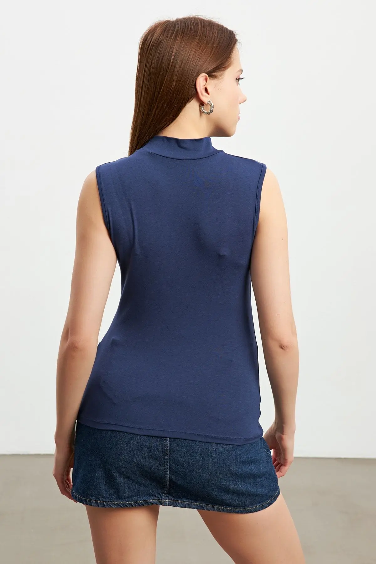 Kadın Siyah Lacivert 2'li Kolsuz Body