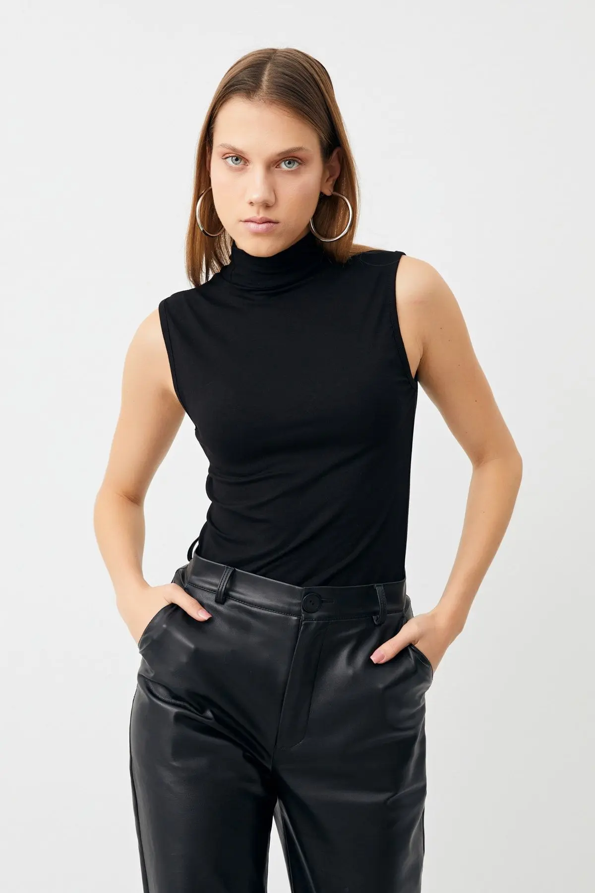 Kadın Siyah Lacivert 2'li Kolsuz Body