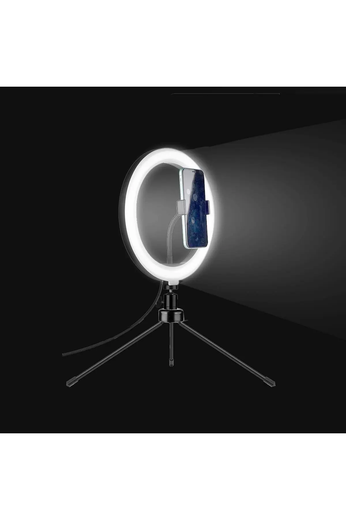 Tripodlu Youtuber Selfie Led Işıklı Masaüstü 10inç Tripod (26 CM) Kuaför Makyaj Işığı Tiktok Işığı