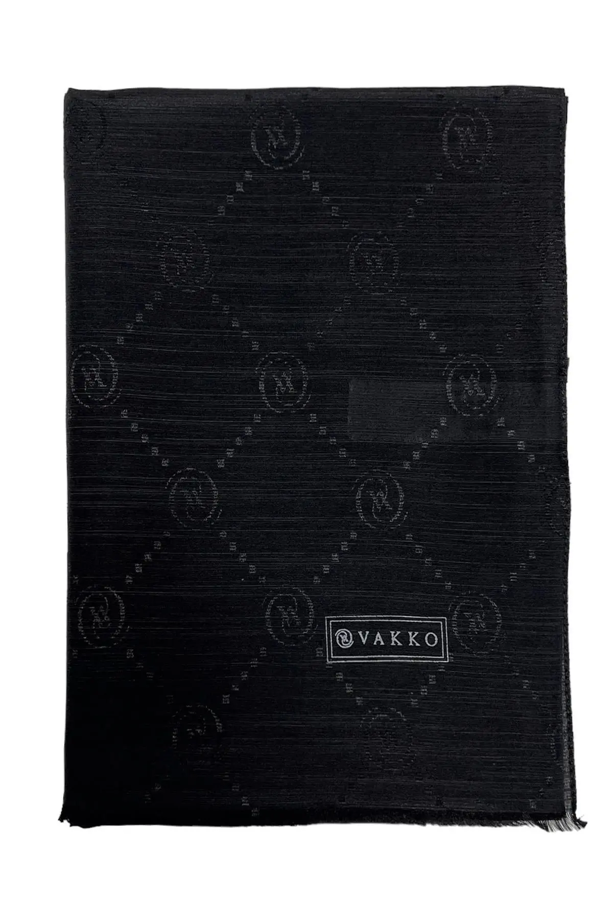 Vakko Pamuk Ipek Şal - Monogram - Siyah
