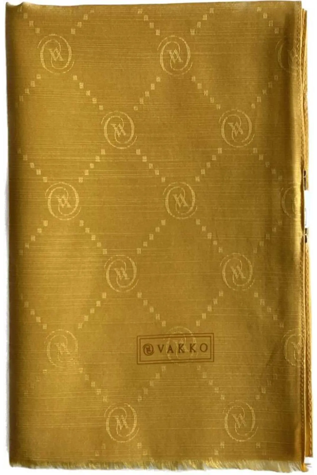 Vakko Monogram Pamuk Ipek Şal 30011260-koyu Sarı
