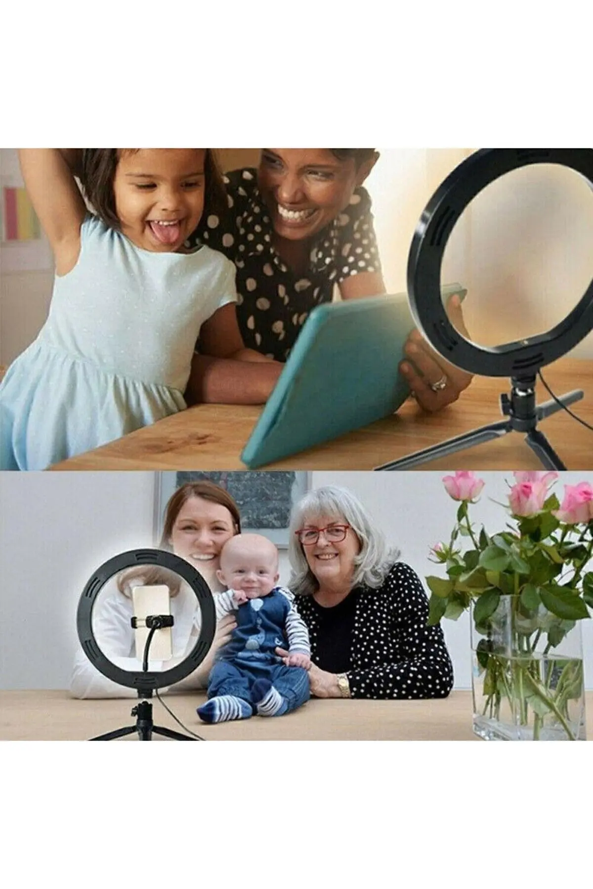 8inç 20cm Youtube Instagram Tiktok Selfie Stüdyo Video Fotoğraf Ring Light Tripod Led Halka Işık
