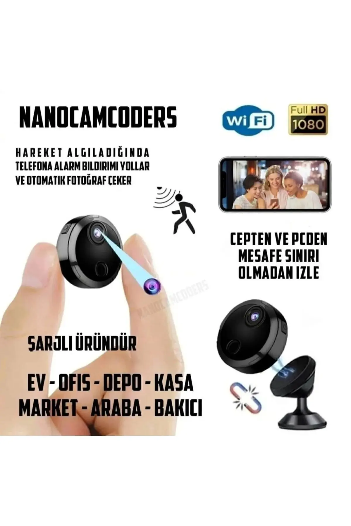 Nanocamcoders 1k 1080p Mini Wifi Güvenlik Kamerası Mikro Gözetleme Güvenlik Gizli Mini Kamera Uzak Izle Hd Yu88