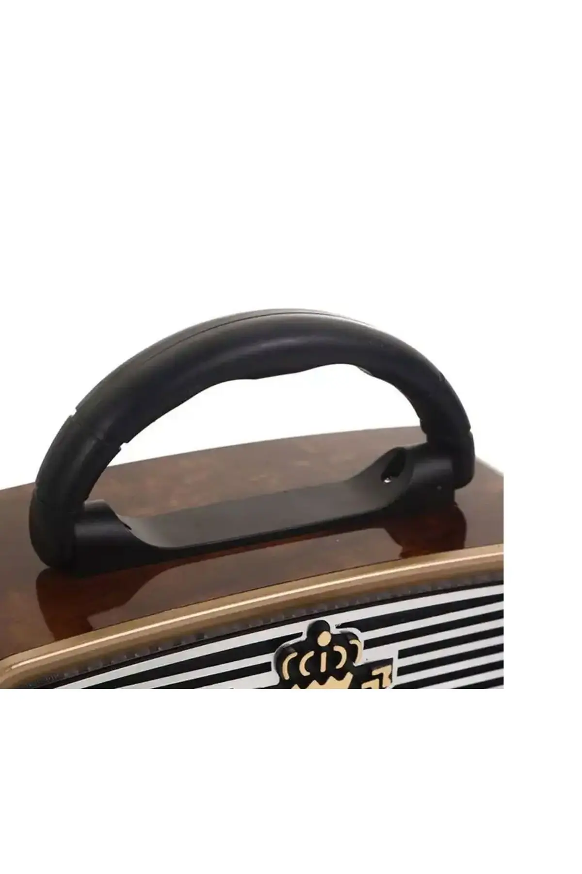 301 Şarjlı Nostaljik Görünümlü Fenerli Radyo Bluetoothlu Mp3 Çalar Radyo Müzik Kutusu Koyu Kahve