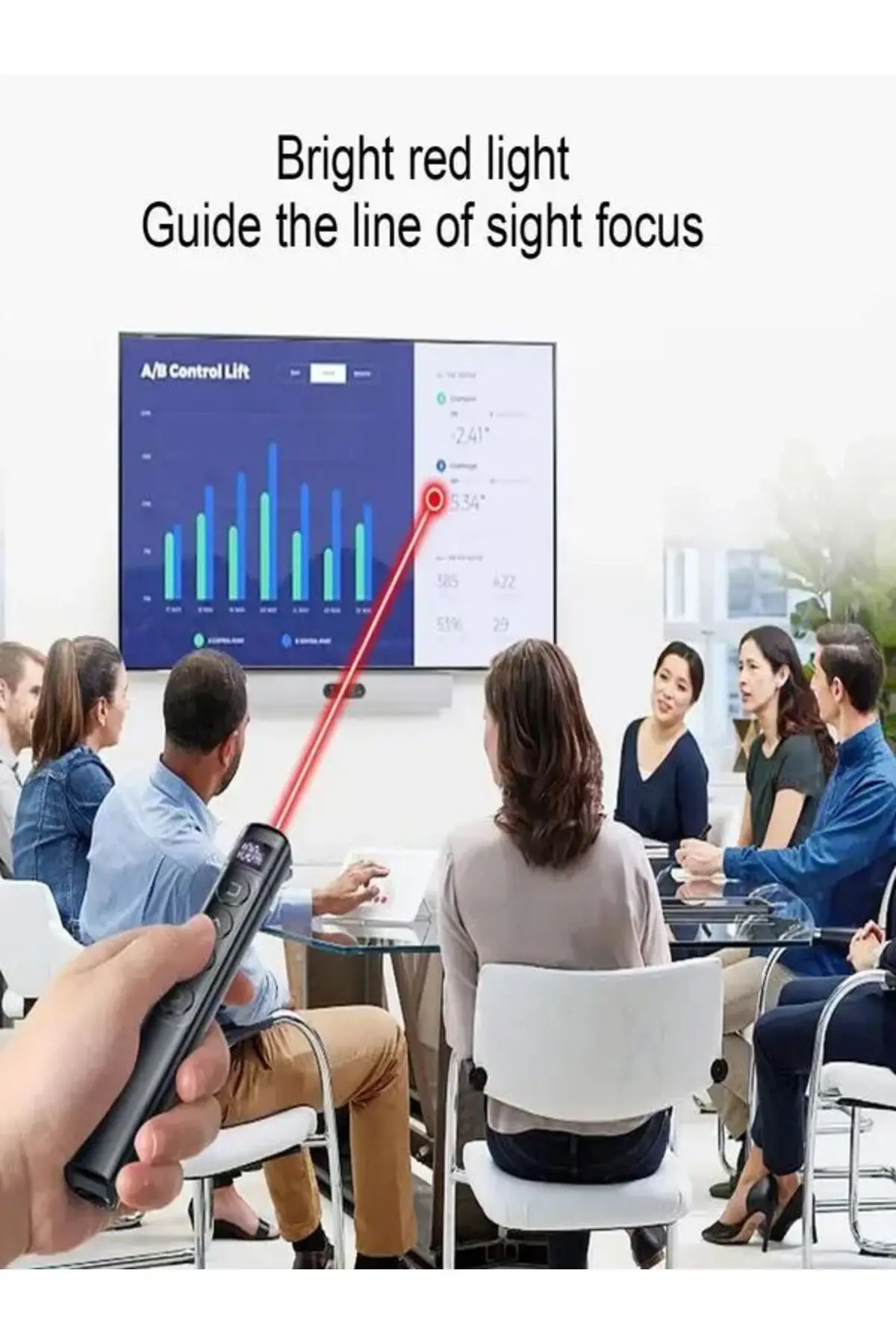 Şarjlı Dijital Göstergeli Lazer Sunum Kumandası Kablosuz Sunum Kalemi Presenter