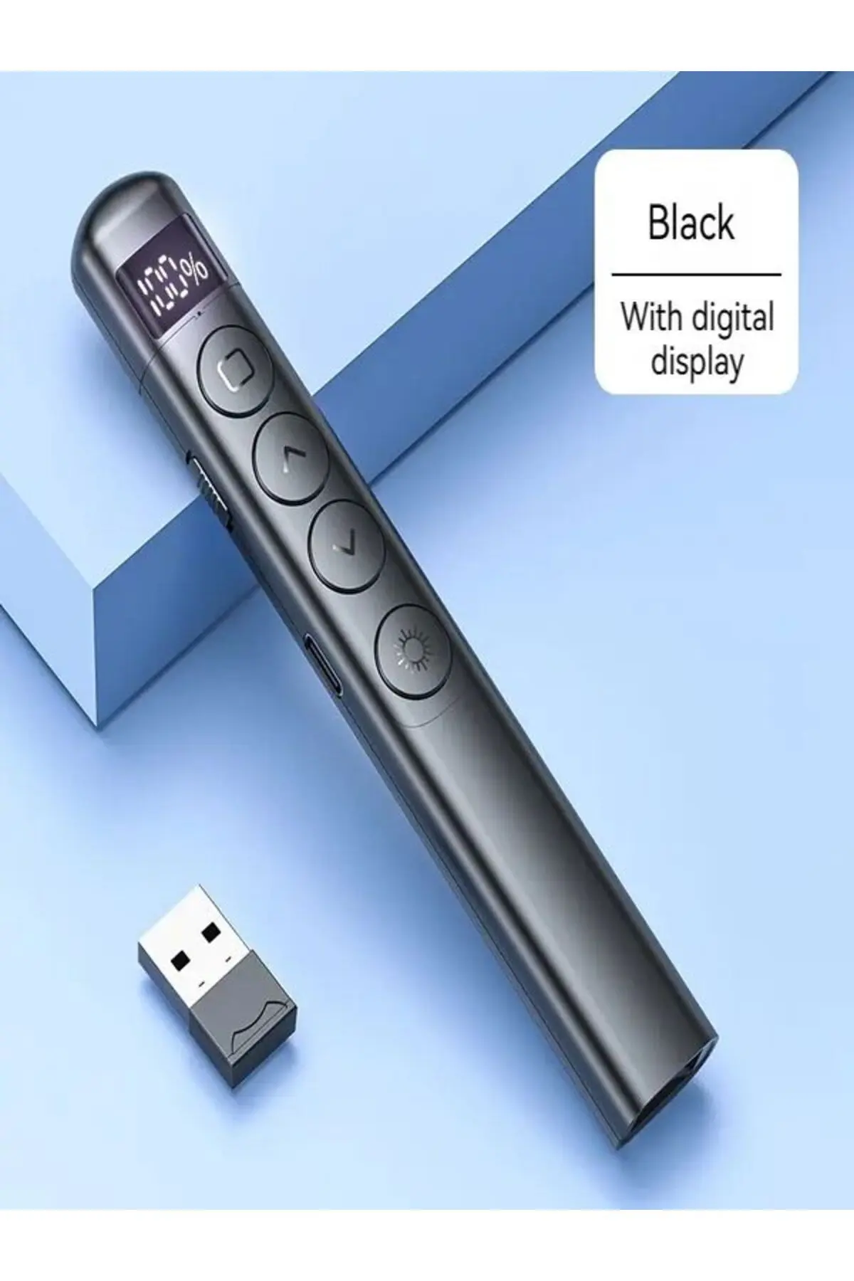 Şarjlı Dijital Göstergeli Lazer Sunum Kumandası Kablosuz Sunum Kalemi Presenter