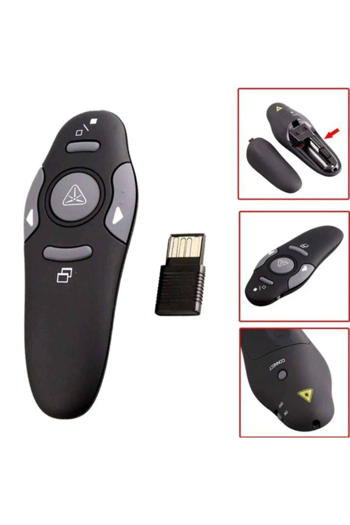 Lazer Sunum Kumandası Kablosuz Sunum Kalemi Powerpoint Slayt Atlatıcı Presenter