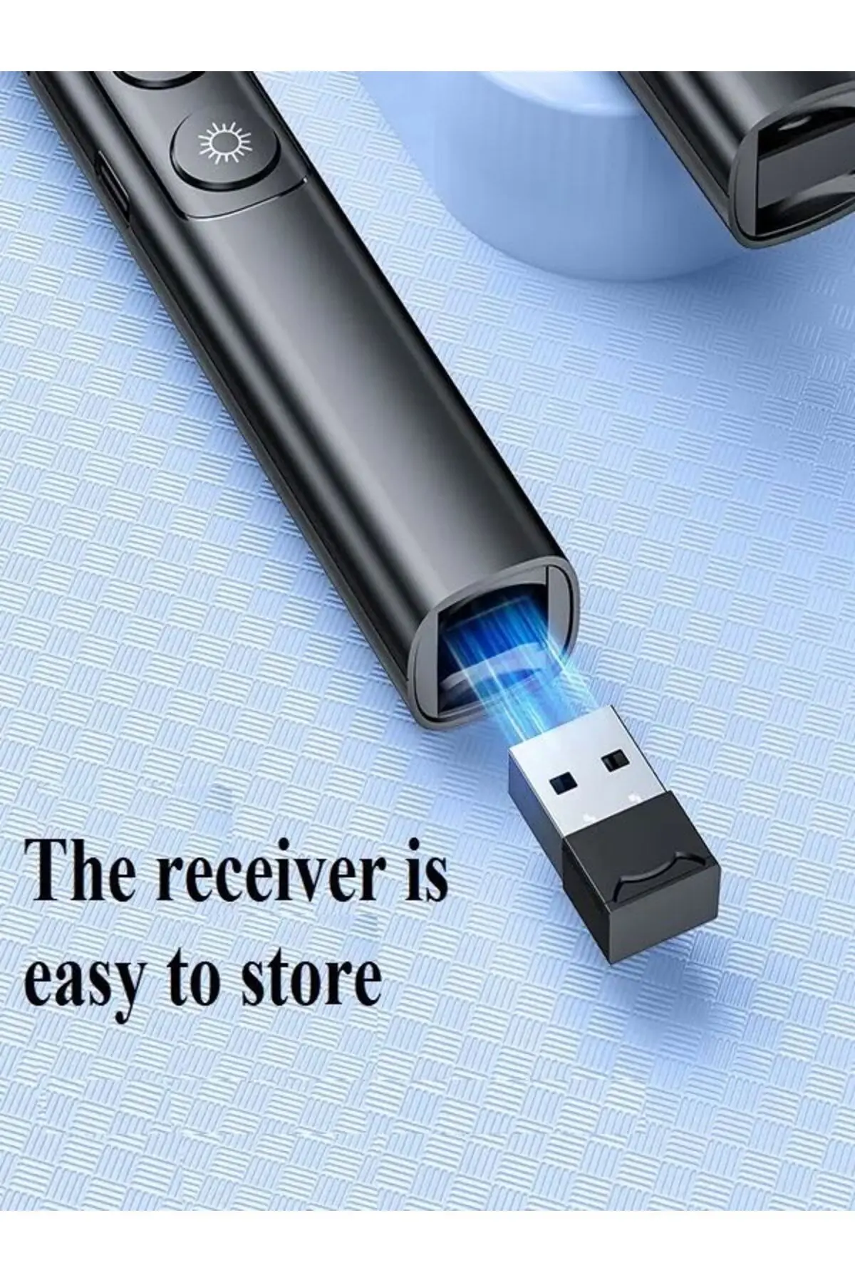 Şarjlı Dijital Göstergeli Lazer Sunum Kumandası Kablosuz Sunum Kalemi Presenter